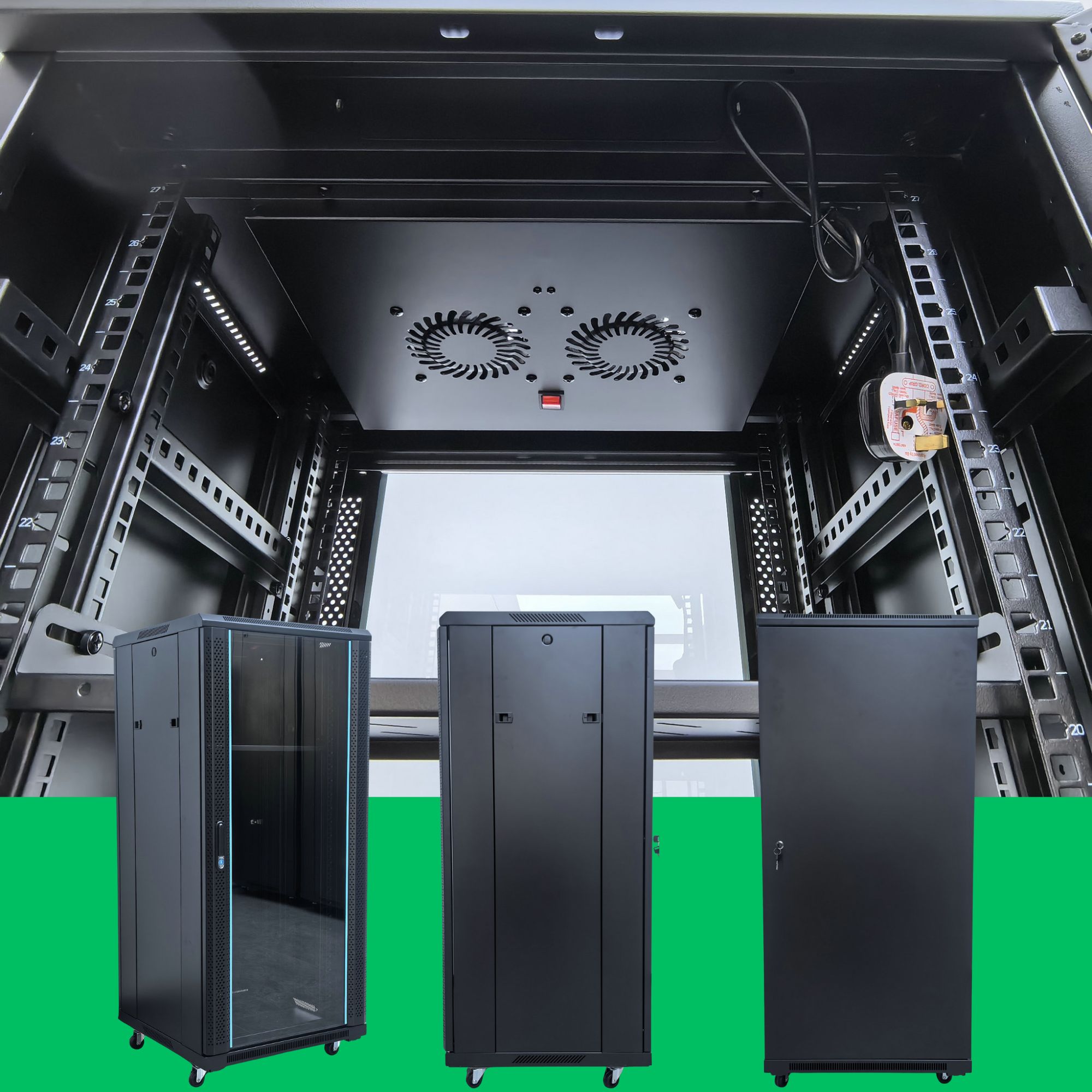 27U Network Cabinet (600x600x1400mm, Trolley)
