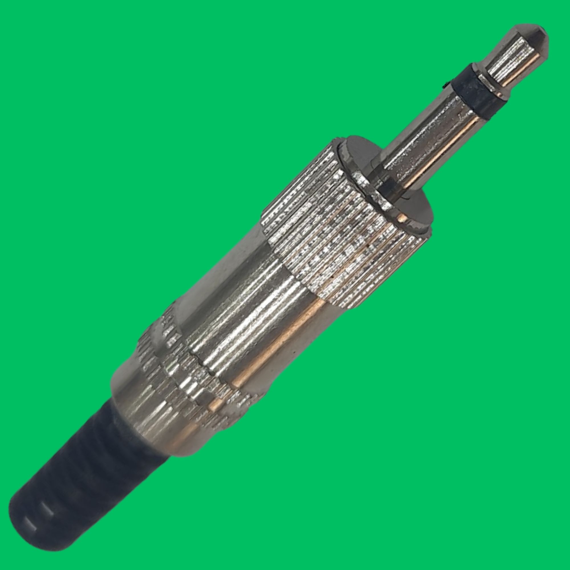 3.5mm Mono Screw-Type Male Plug (Black-Silver)