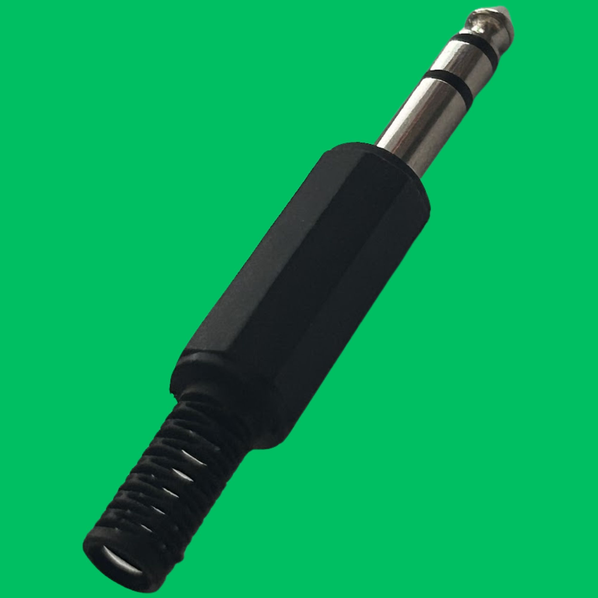 6.35mm Stereo Solder Male Plug (Black)