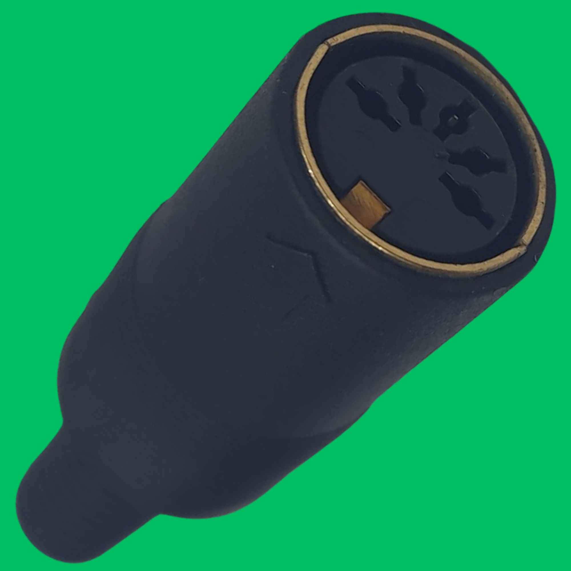 DIN 5-Pin Solder Female Cable Jack (Black-Gold)
