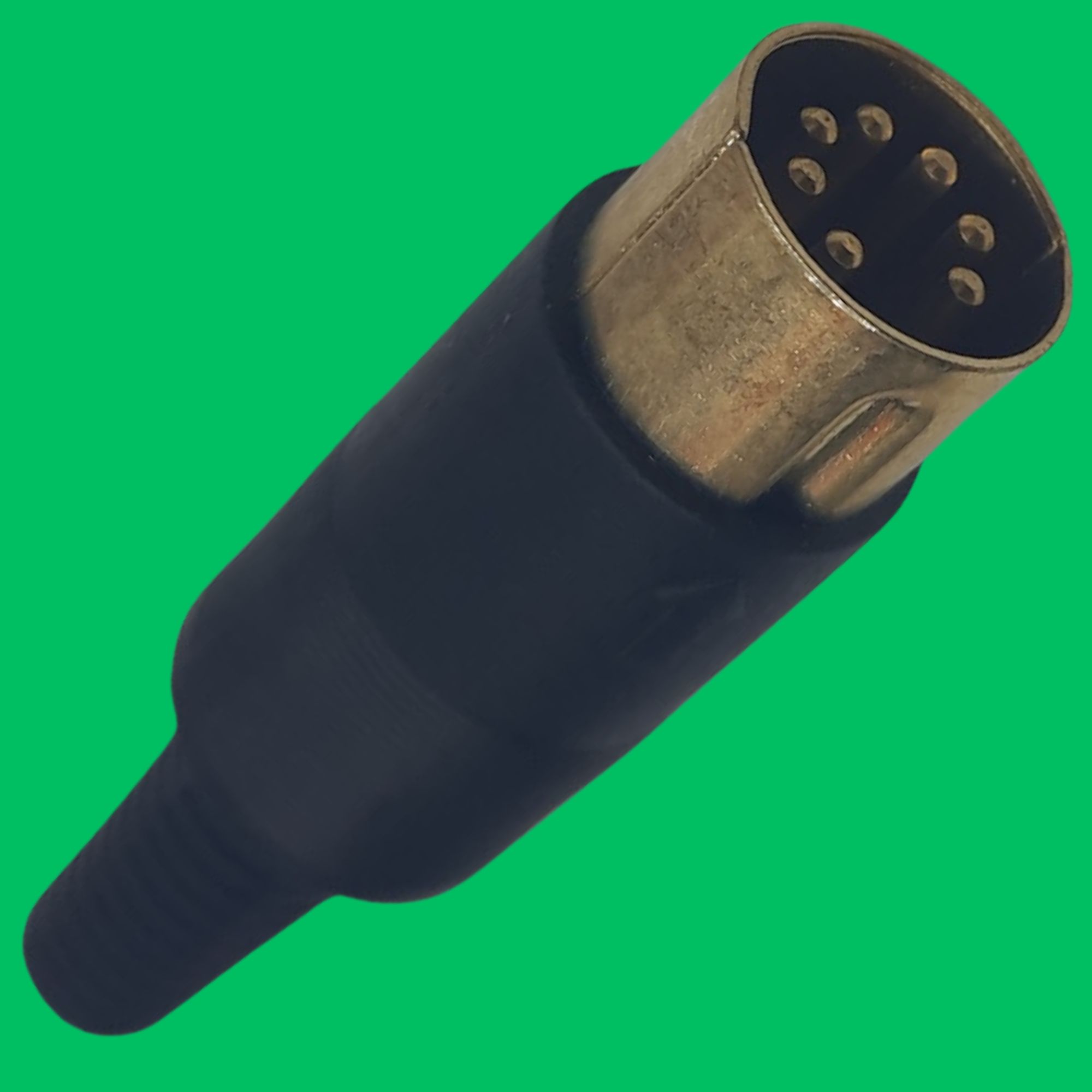 DIN 7-Pin Solder Male Cable Plug (Black-Gold)