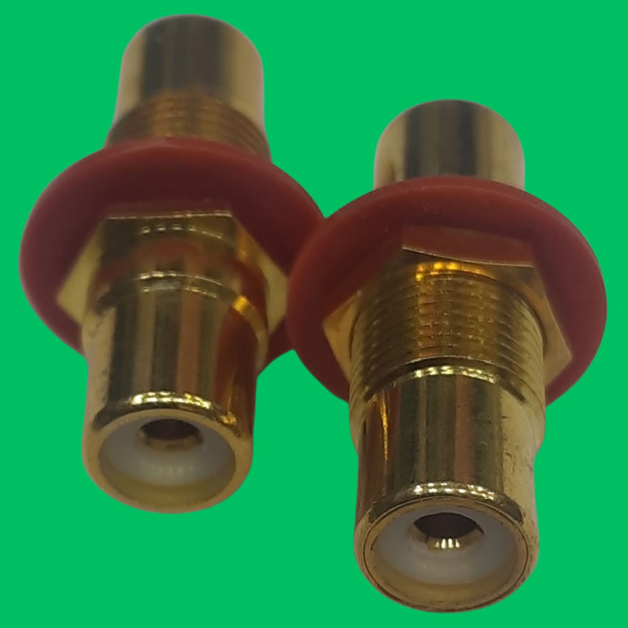 RCA Female Panel-Mount Coupler (Red-Gold)
