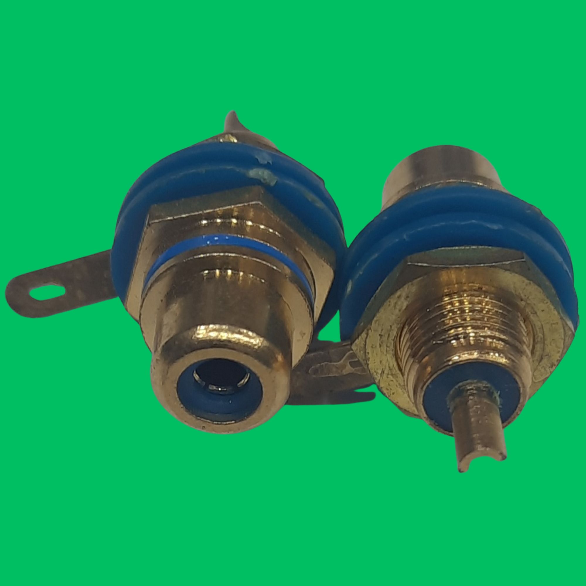 RCA Panel-Mount Female Jack (Blue-Gold)