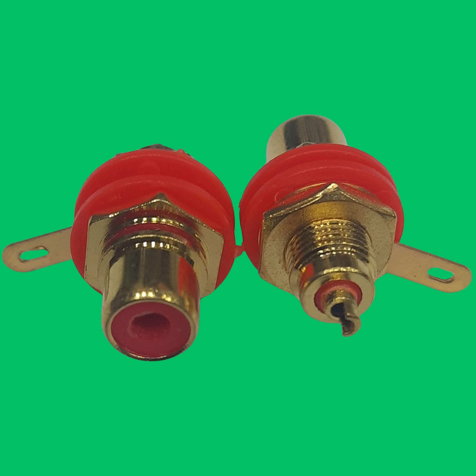 RCA Panel-Mount Female Jack (Red-Gold)