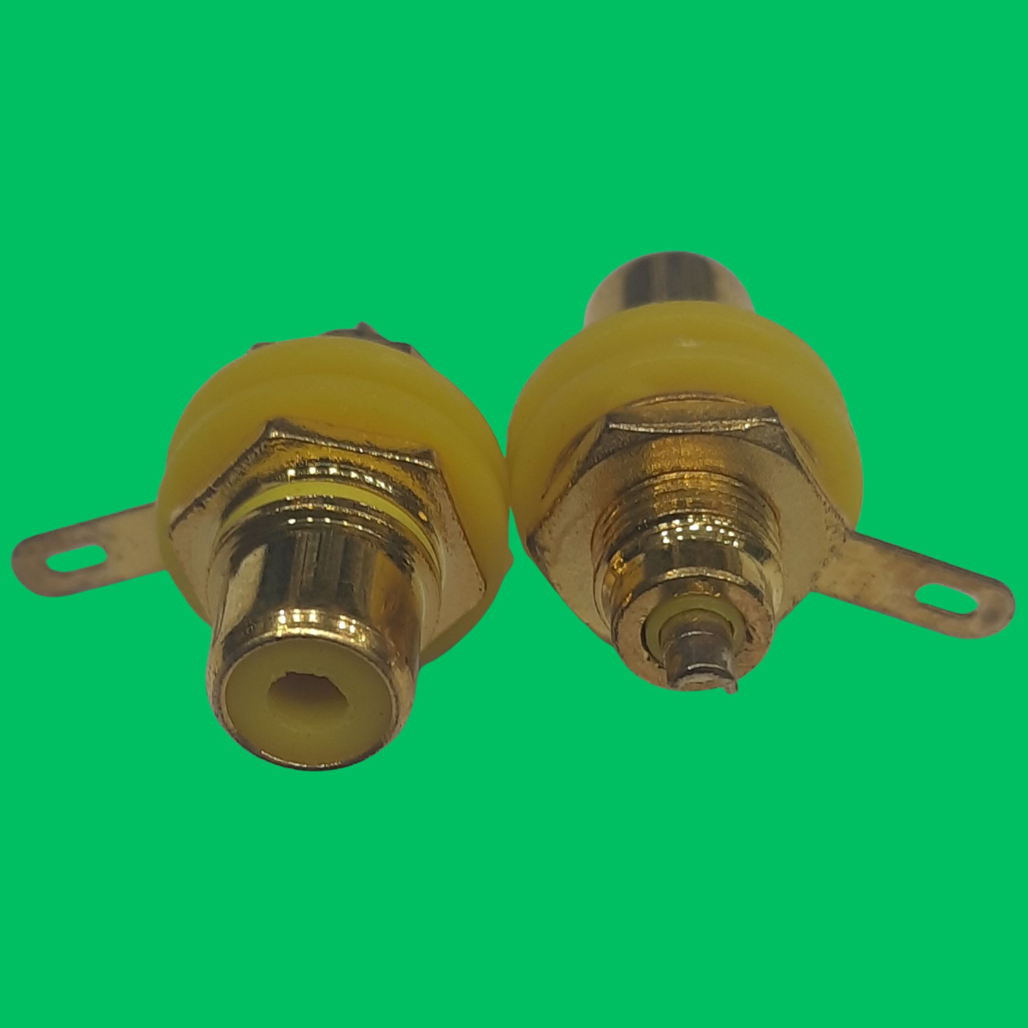 RCA Panel-Mount Female Jack (Yellow-Gold)