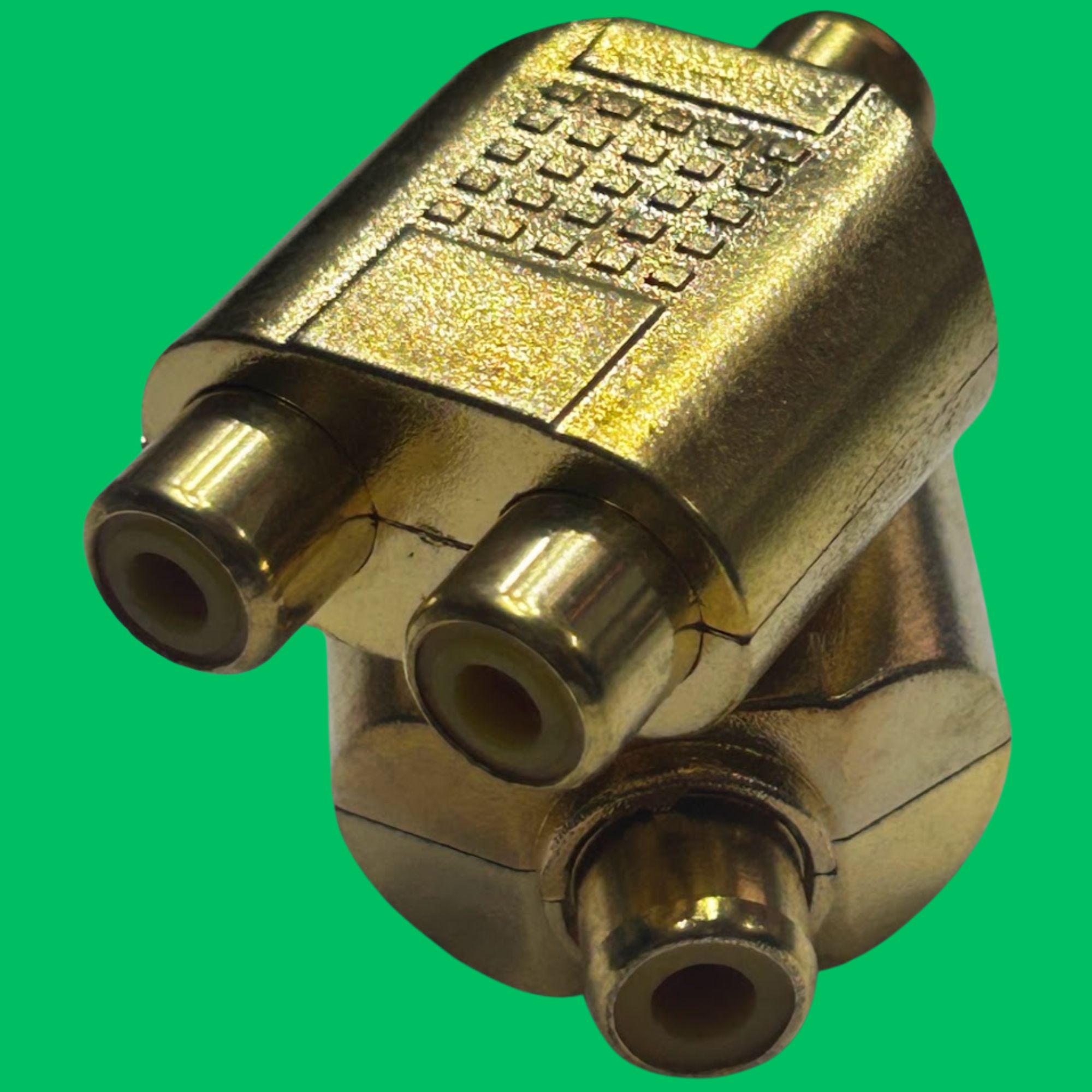 RCA Female to 2x RCA Female Y-Splitter (Gold)