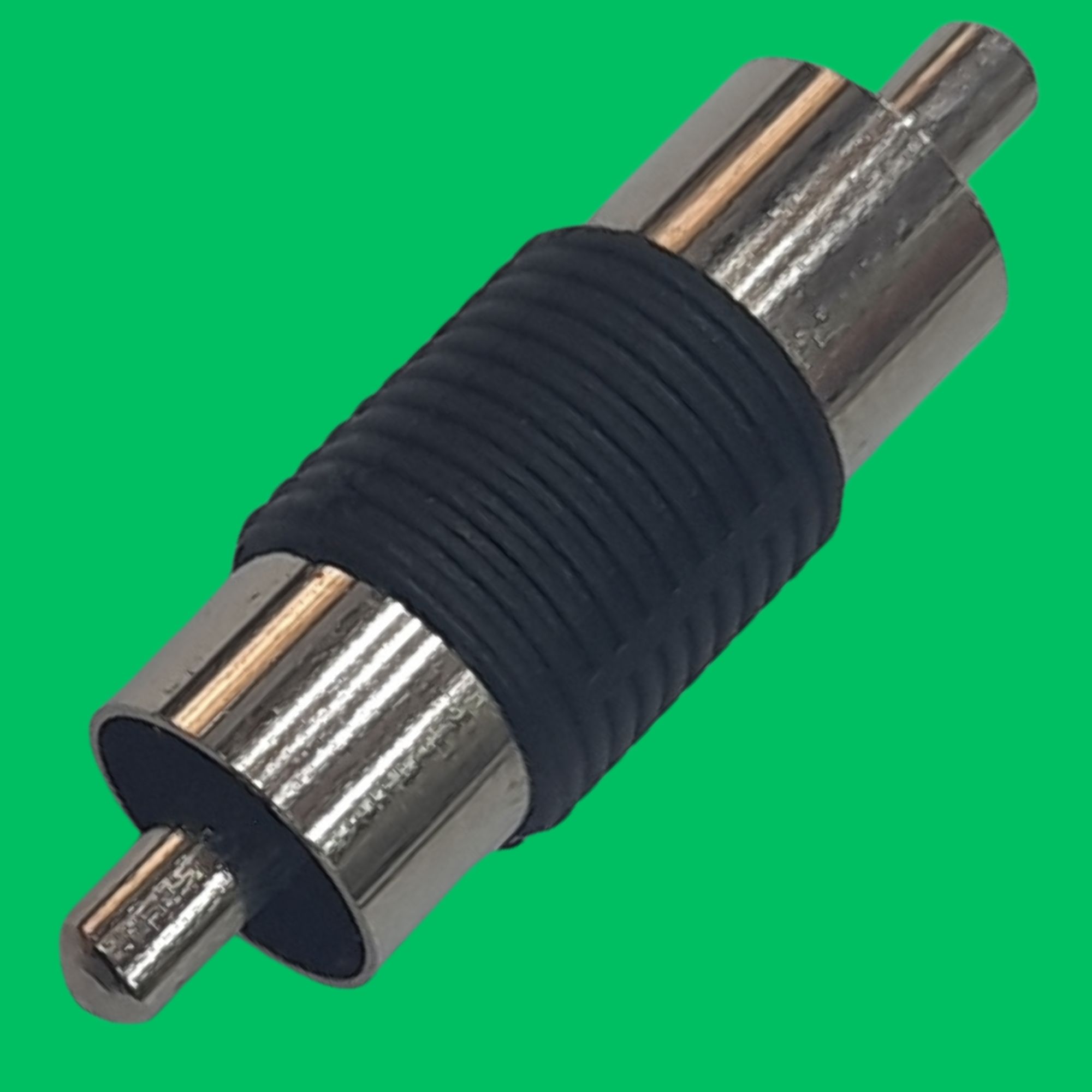 RCA Male Inline Coupler (Black-Silver)