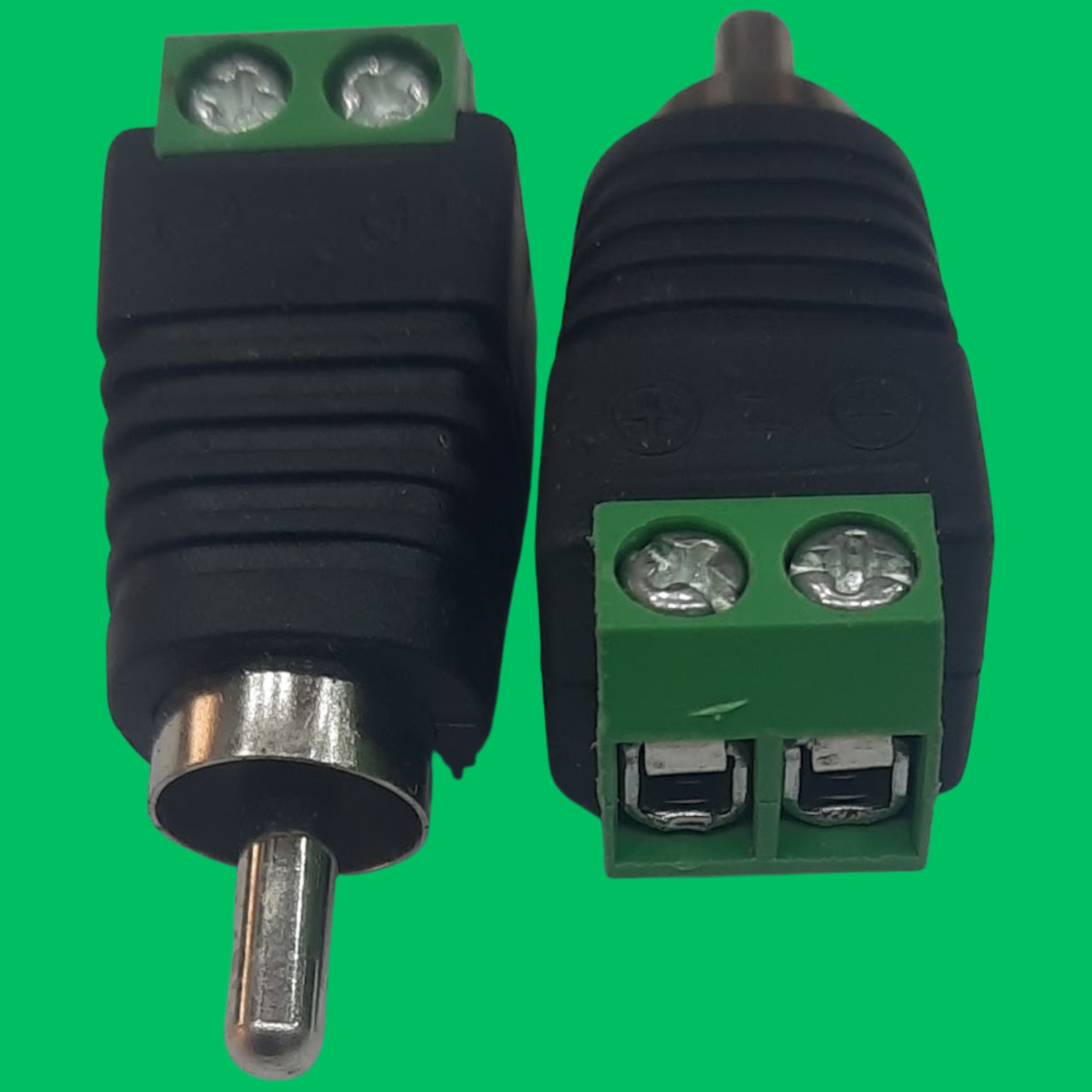 RCA Screw Terminal Male Plug (Black-Green-Silver)
