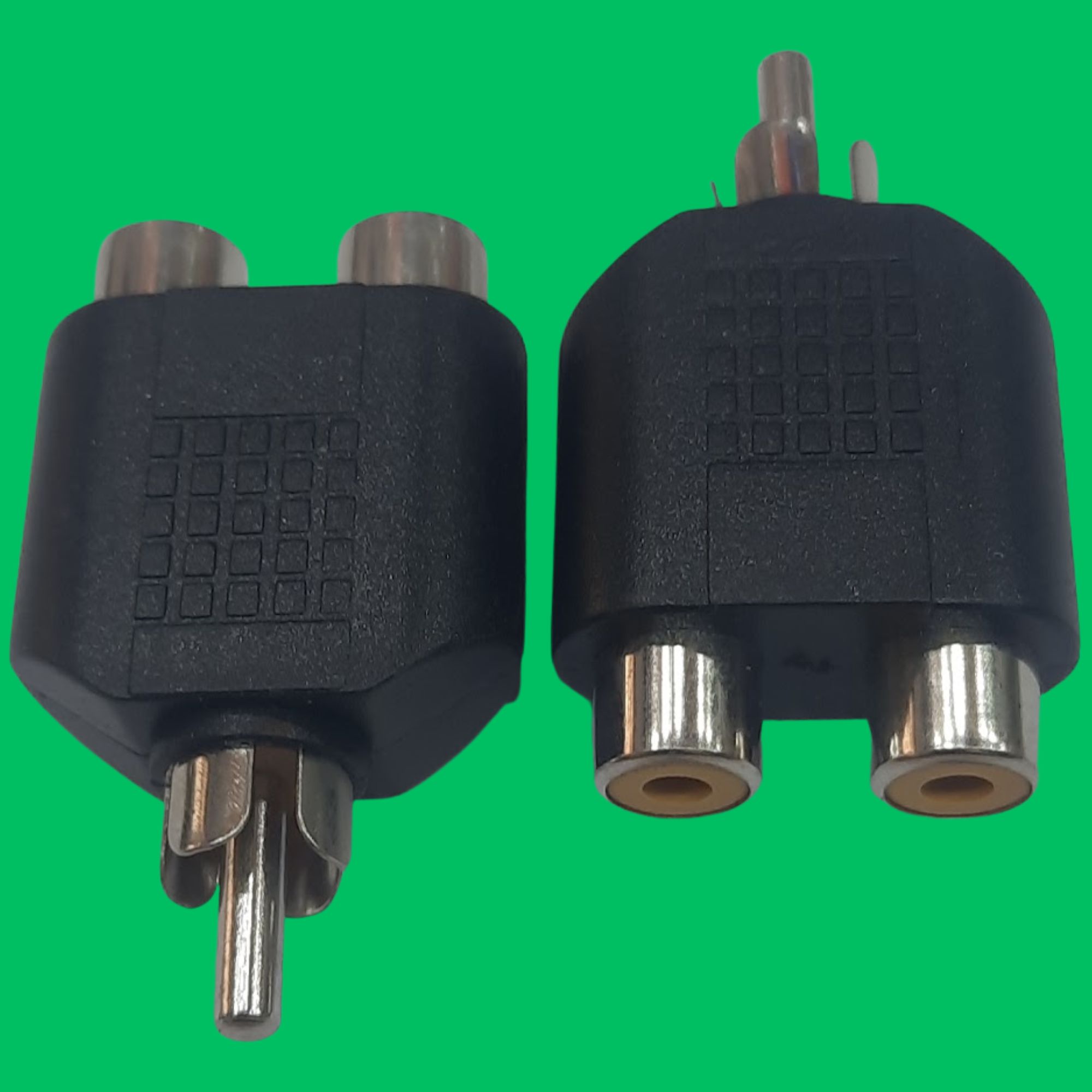 RCA Male to 2x RCA Female Y-Splitter (Black-Silver)