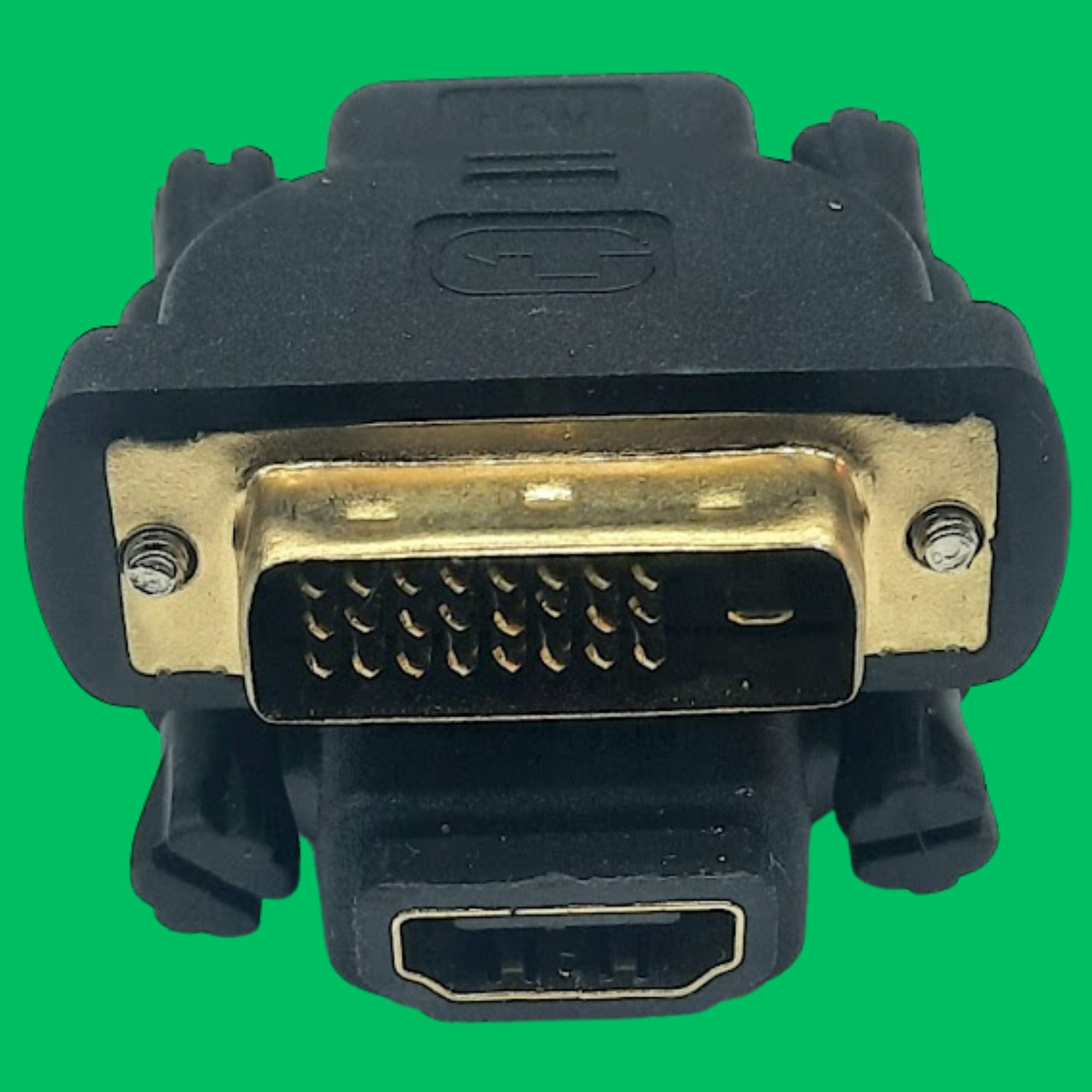 DVI-D 24+1 Male to HDMI Female Adapter (Black-Gold)
