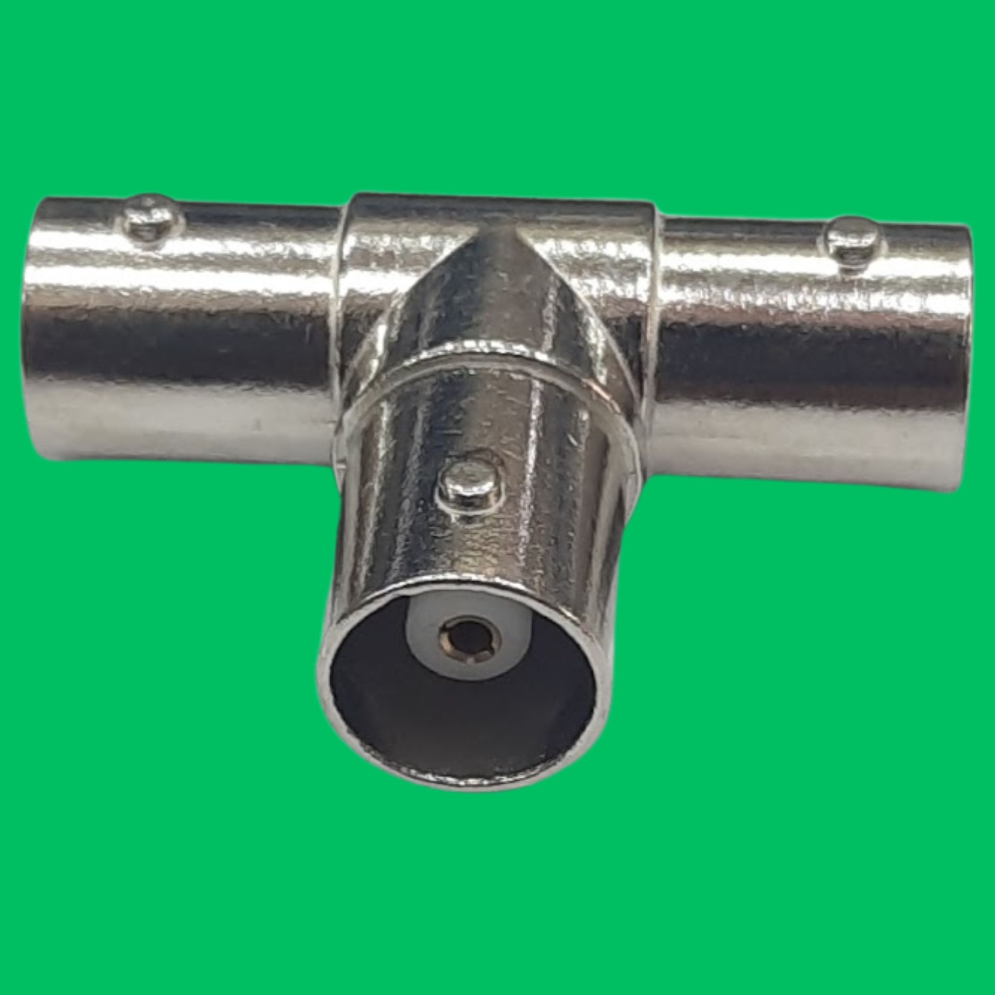 BNC Female to 2x BNC Female T-Splitter (Silver-Metal)