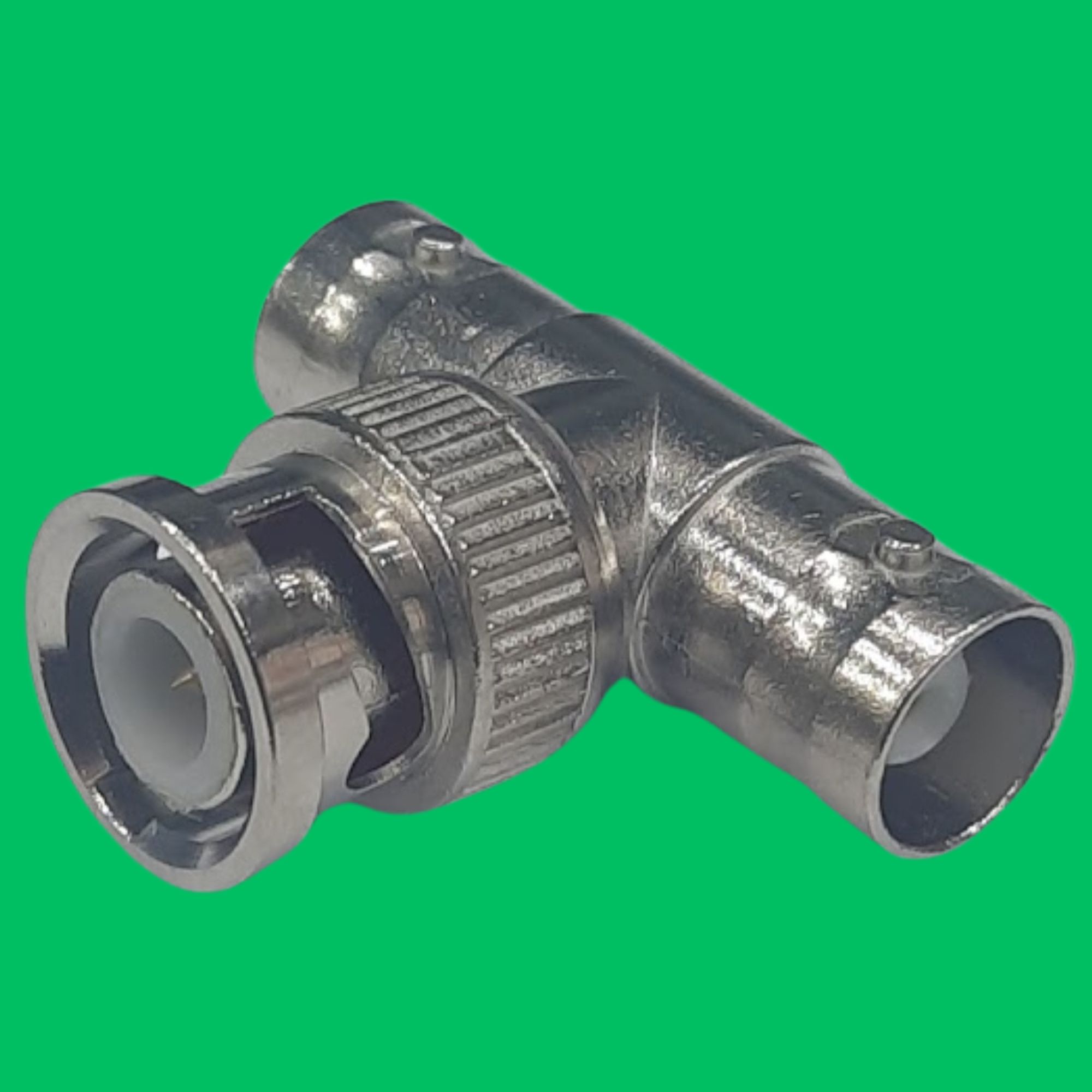 BNC Male to 2x BNC Female T-Splitter (Silver-Metal)