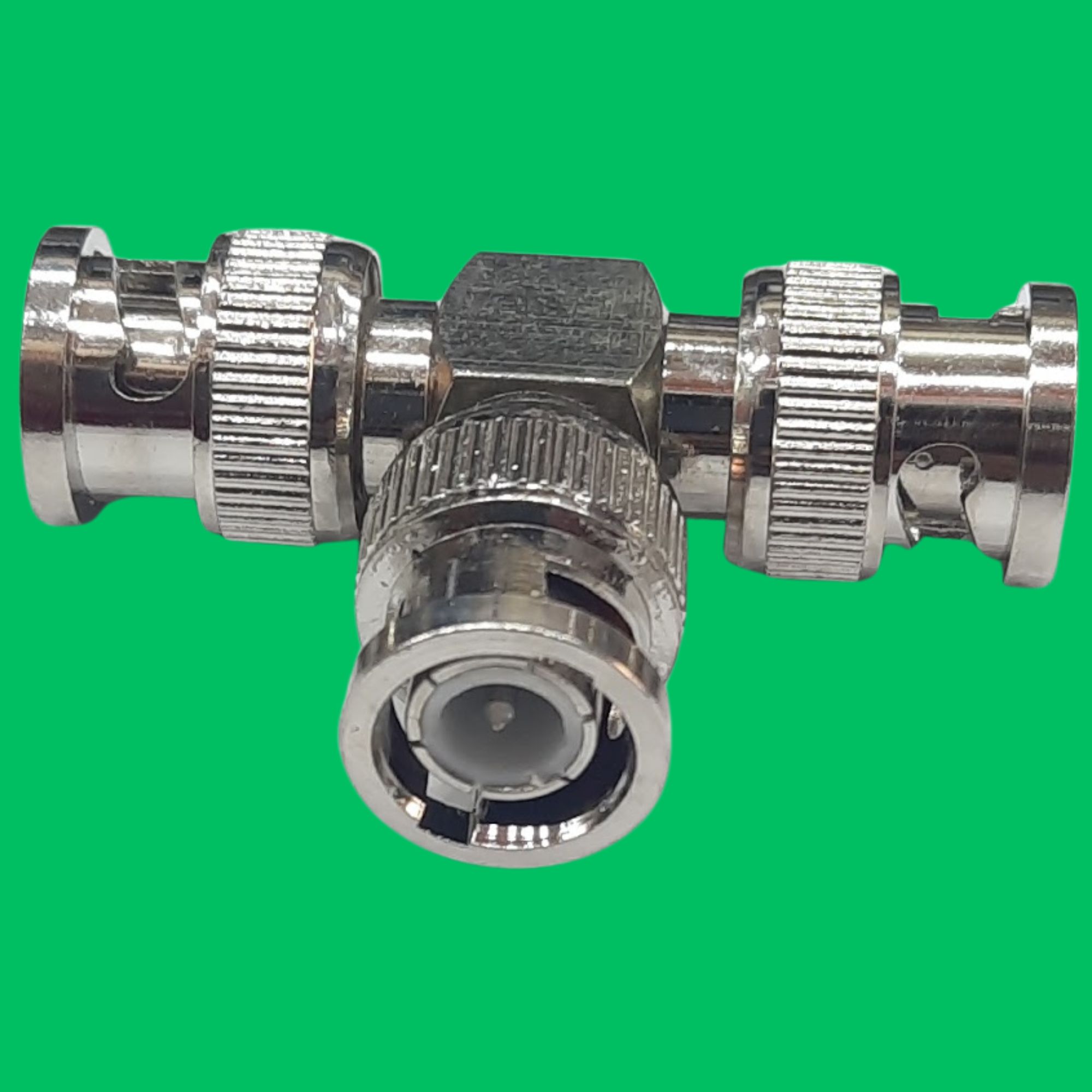 BNC Male to 2x BNC Male T-Splitter (Silver-Metal)