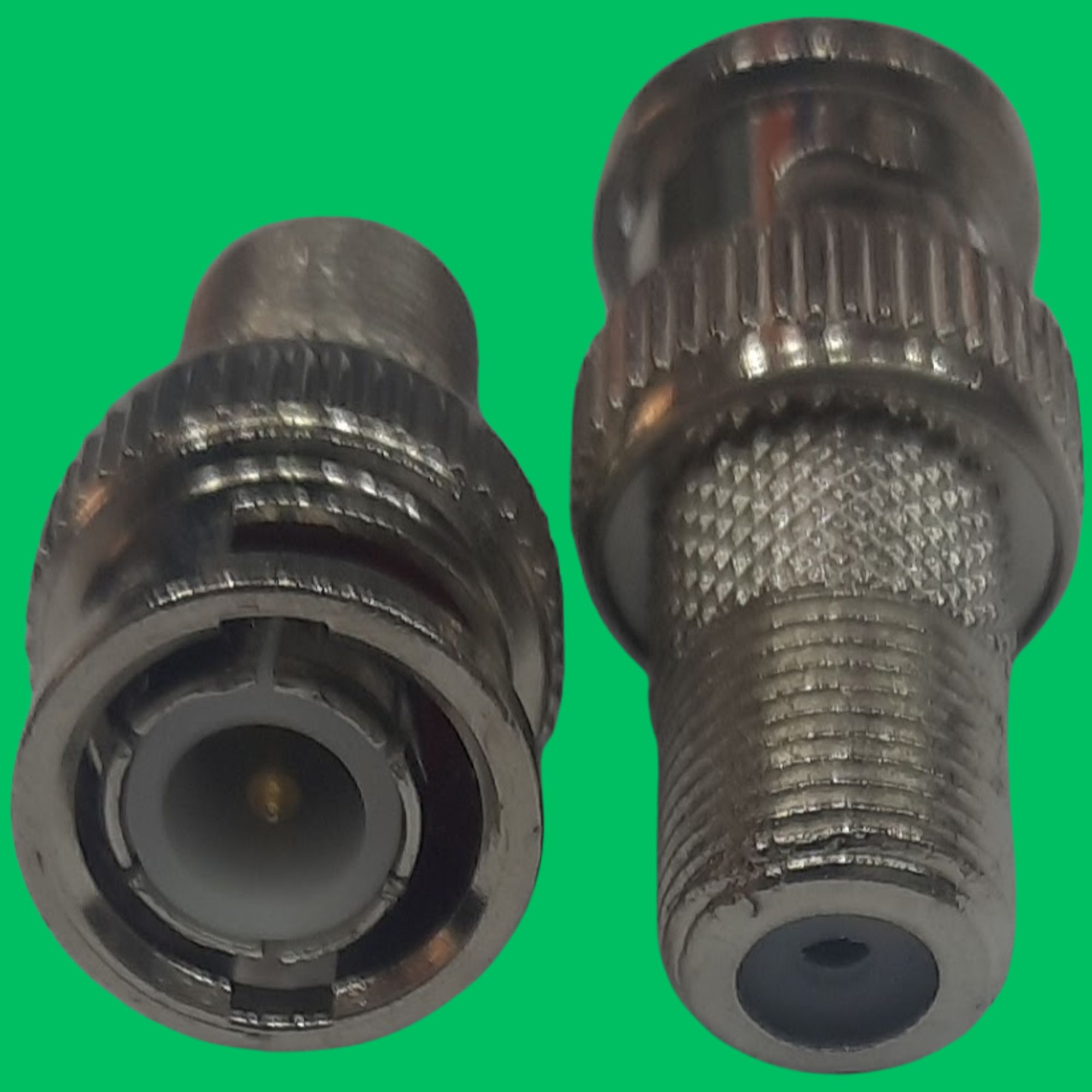 BNC Male to F Female Adapter (Silver-Metal)
