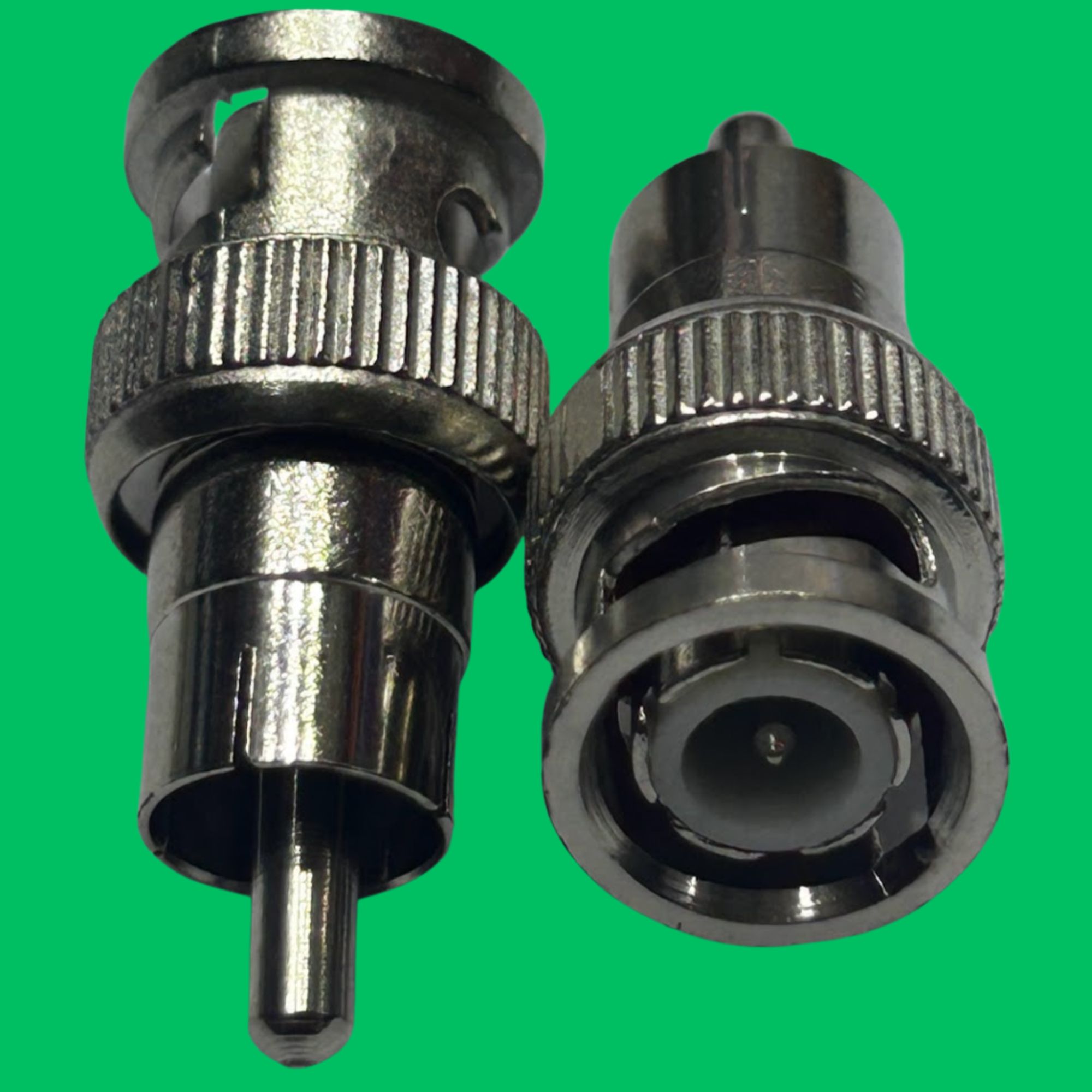 BNC Male to RCA Male Adapter (Silver-Metal)