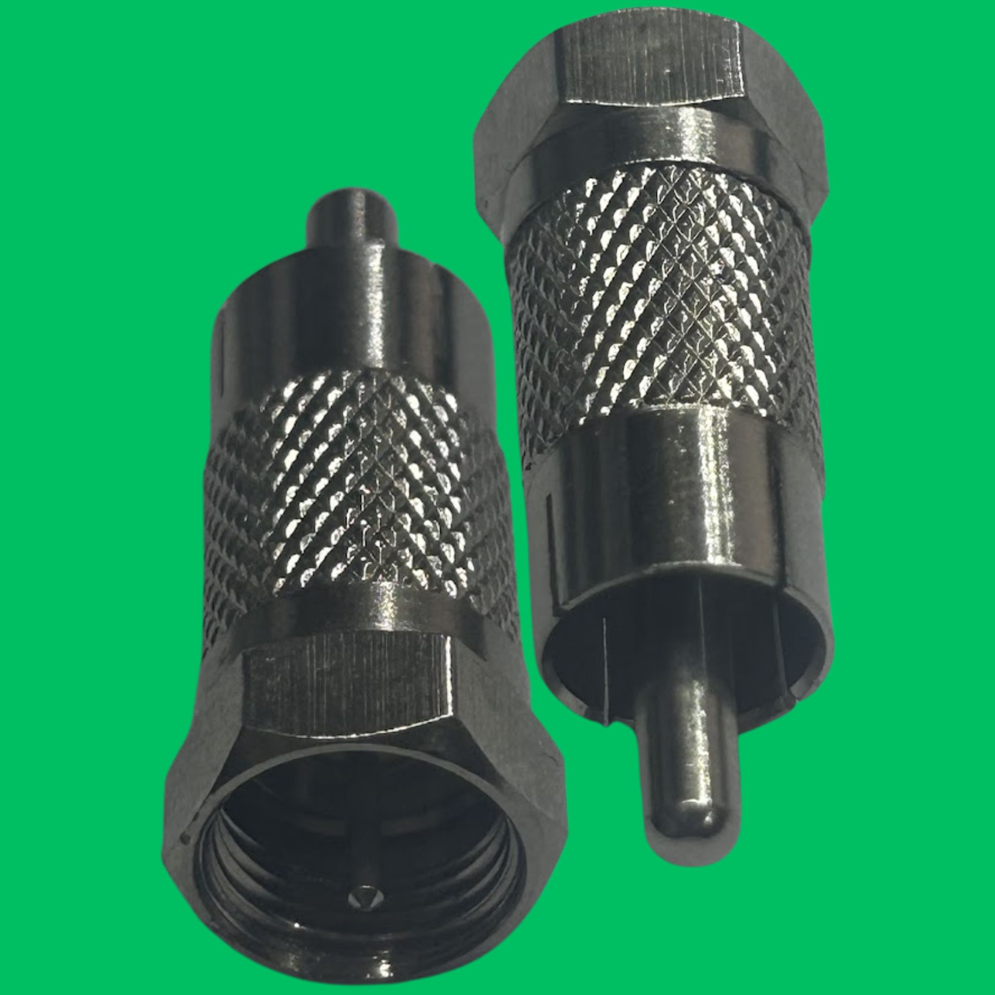 F Male to RCA Male Adapter (Silver)