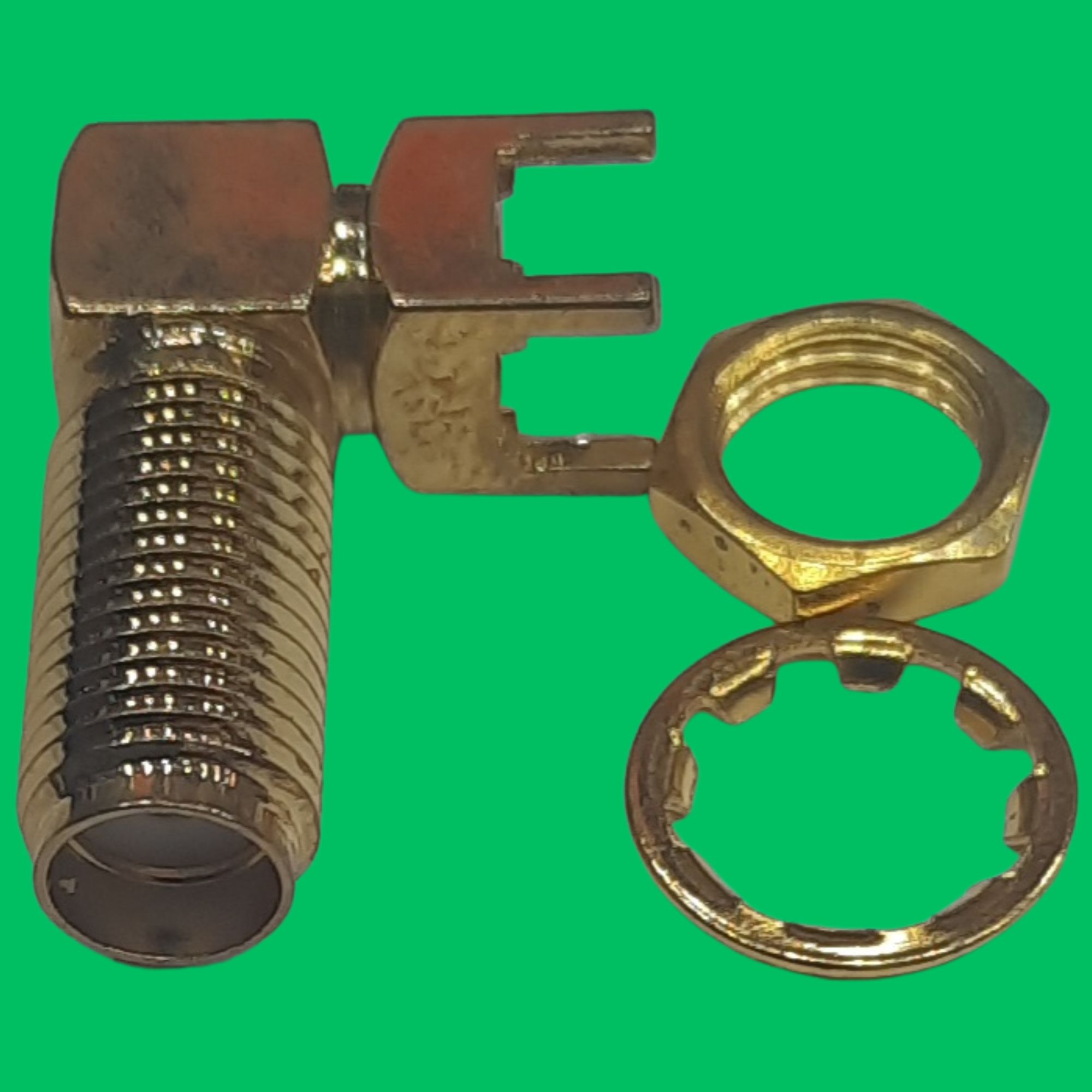 F Female Panel-Mount Right-Angle Jack (Gold-Metal)