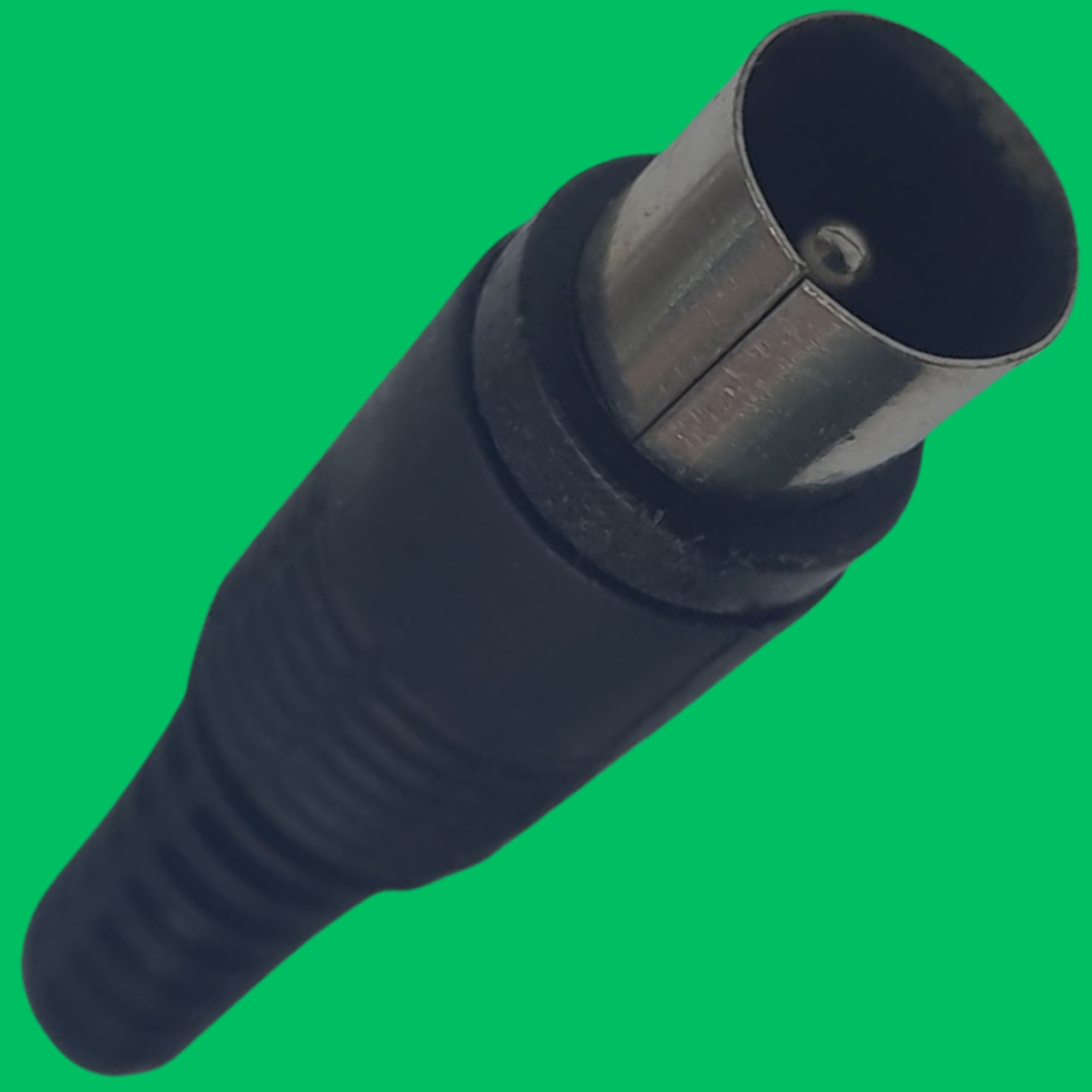 RF Male TV Aerial Solder Plug (Black-Silver)