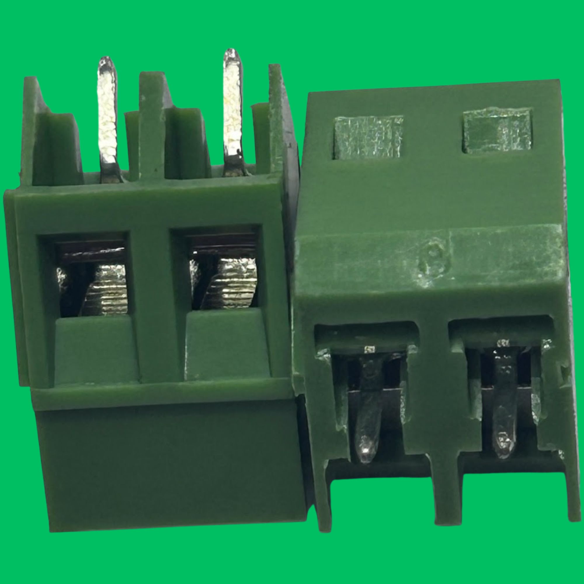 2-Pin PCB Screw Terminal Block (Green-Silver)