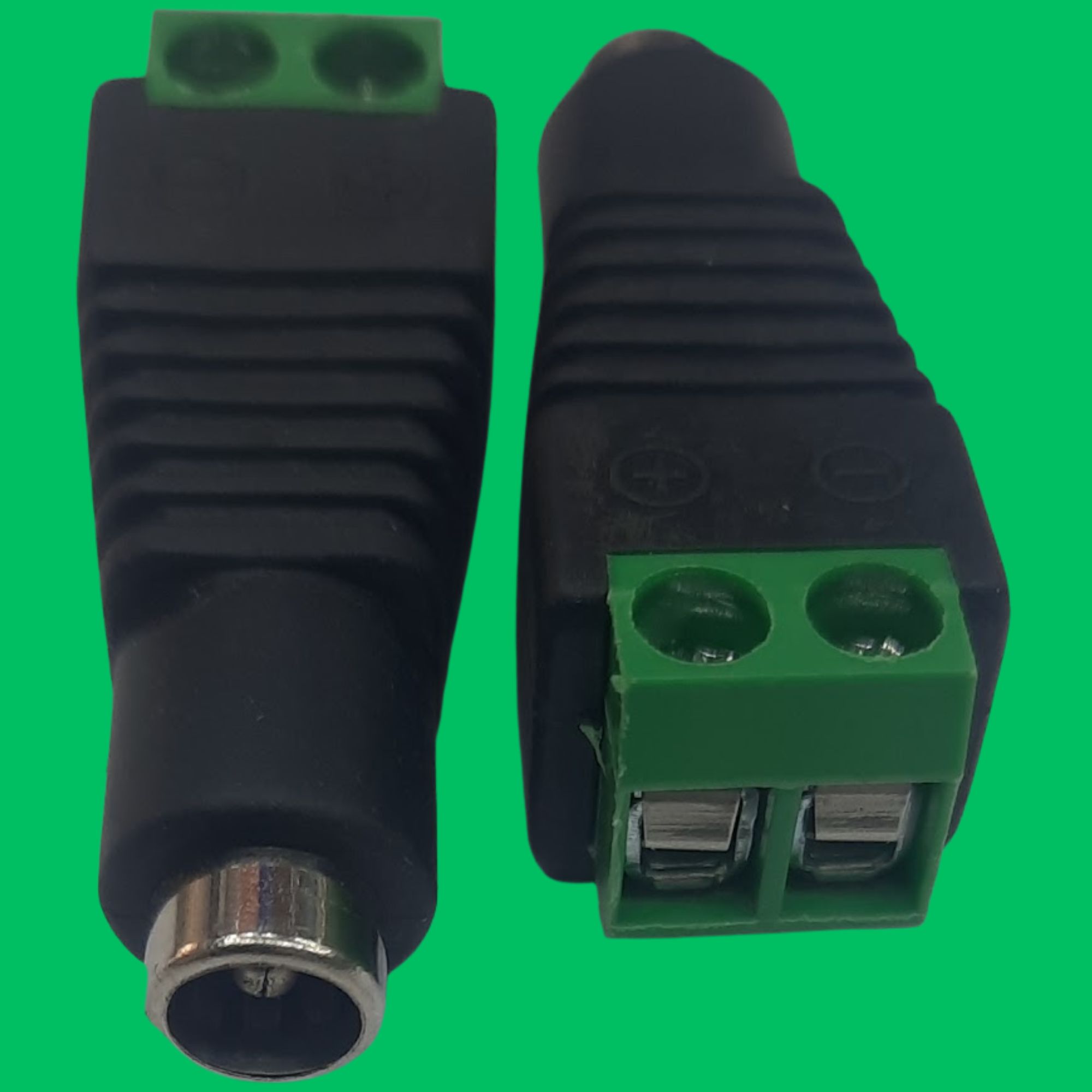 DC Power Screw Terminal Female Jack (Black-Green)