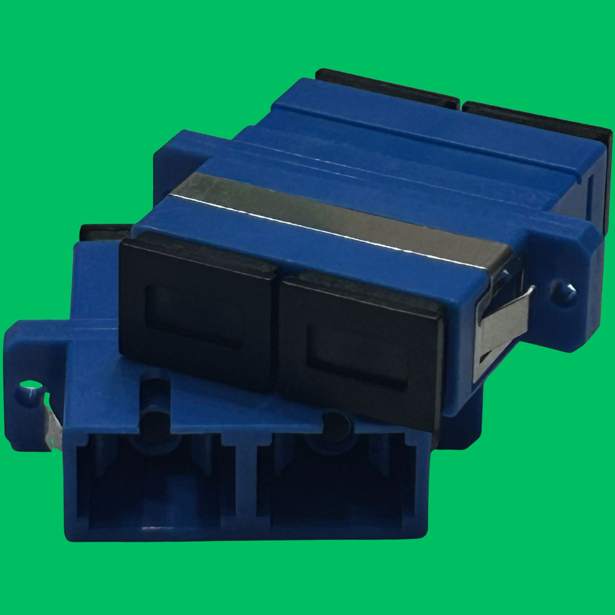 SC Duplex Single-Mode Fiber Flange Coupler (UPC Blue)