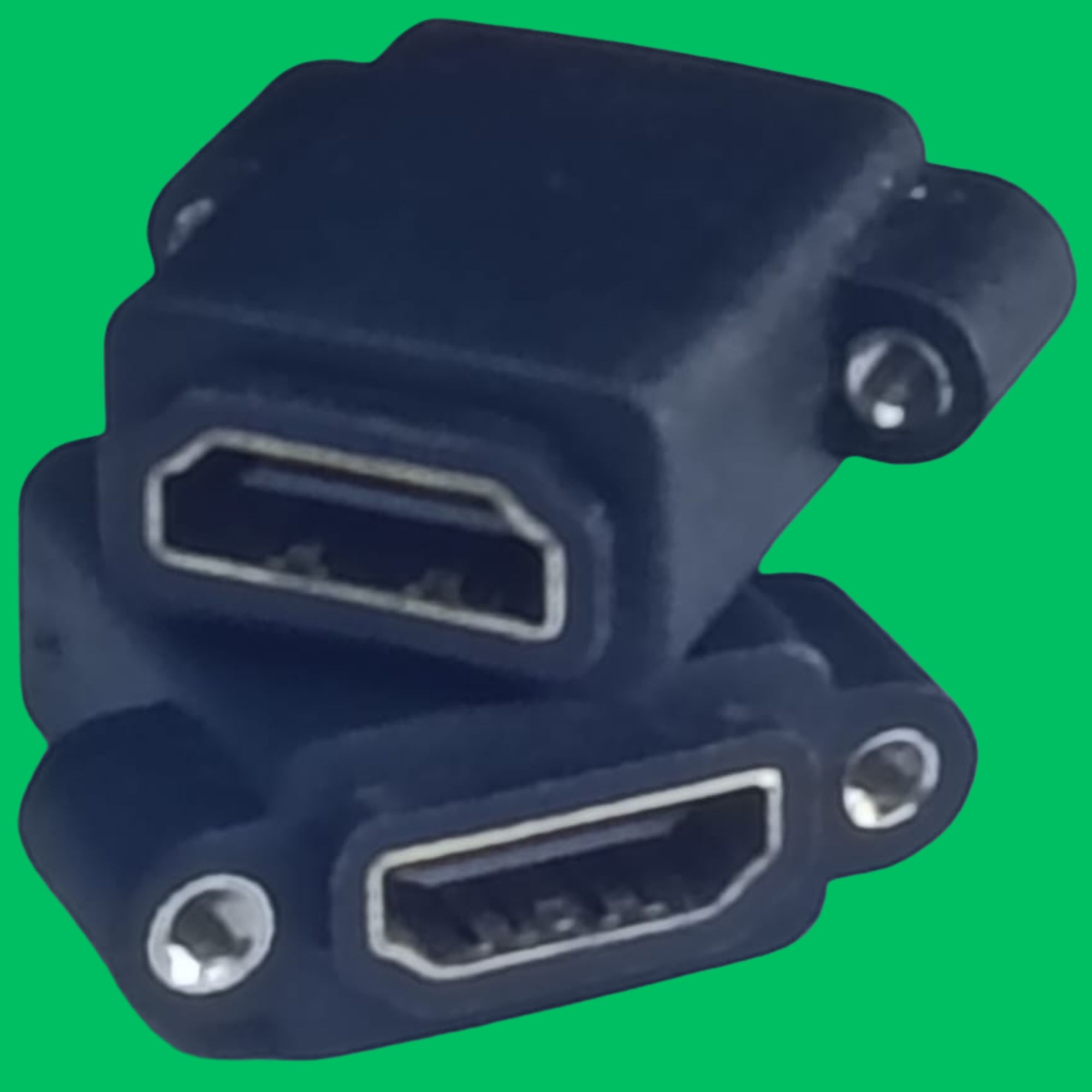 HDMI Female Panel-Mount Screw-Lock Coupler (Black-Silver)