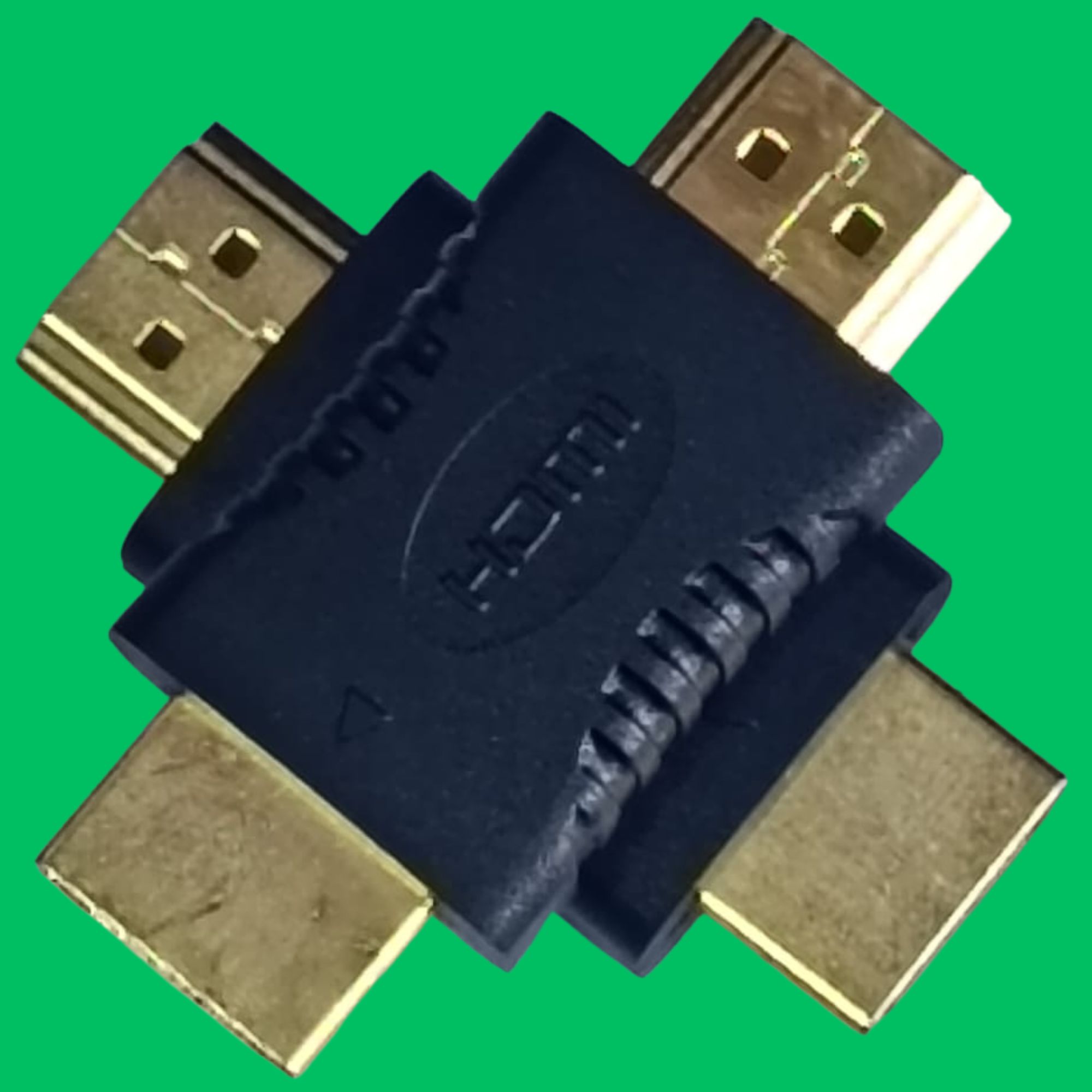 HDMI Male Inline Coupler (Black-Gold)