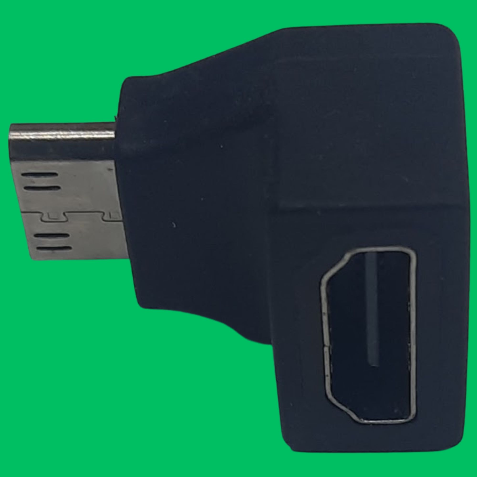 Mini HDMI Male to HDMI Female 90° Right-Angle Adapter (Black-Silver)