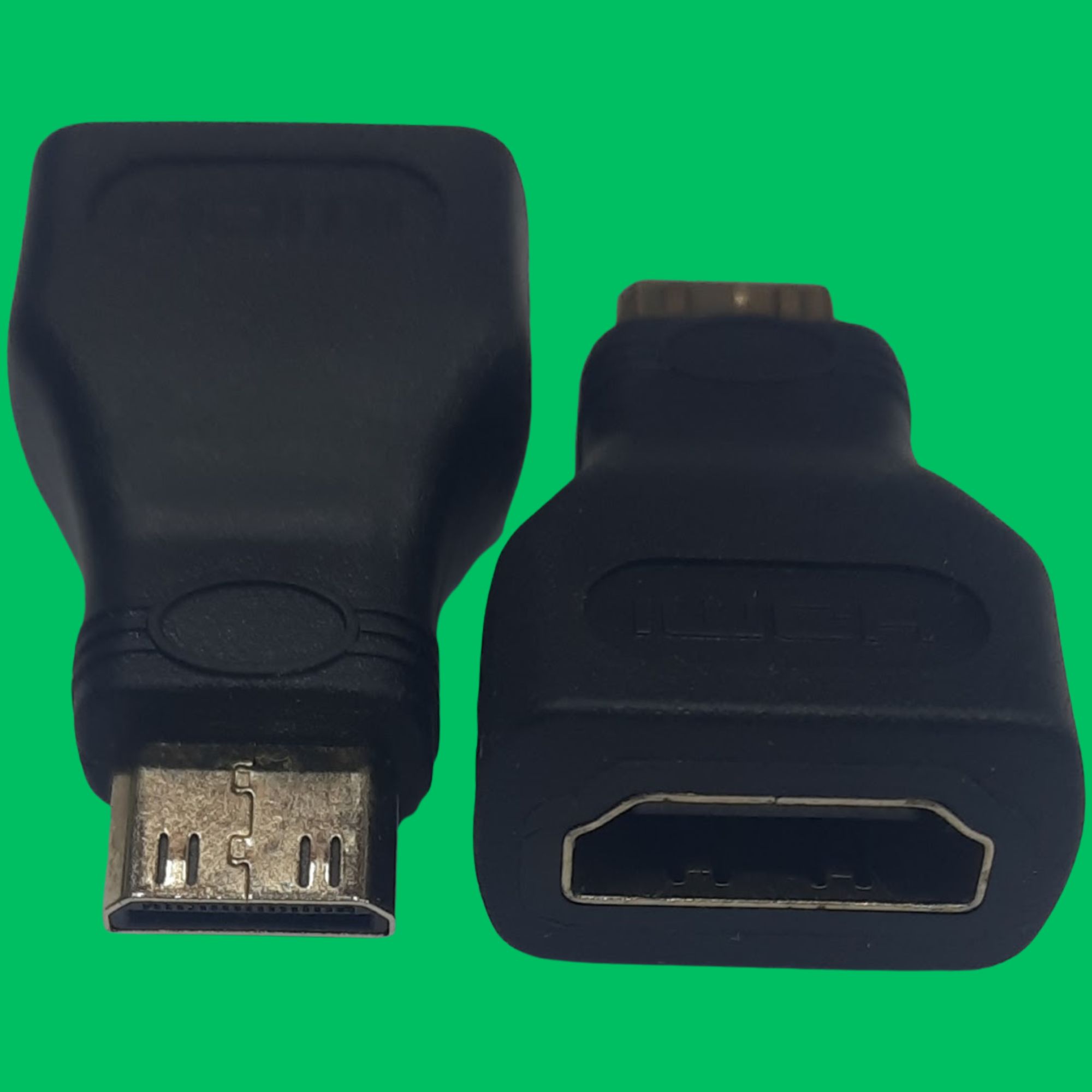 Mini HDMI Male to HDMI Female Adapter (Black-Gold)