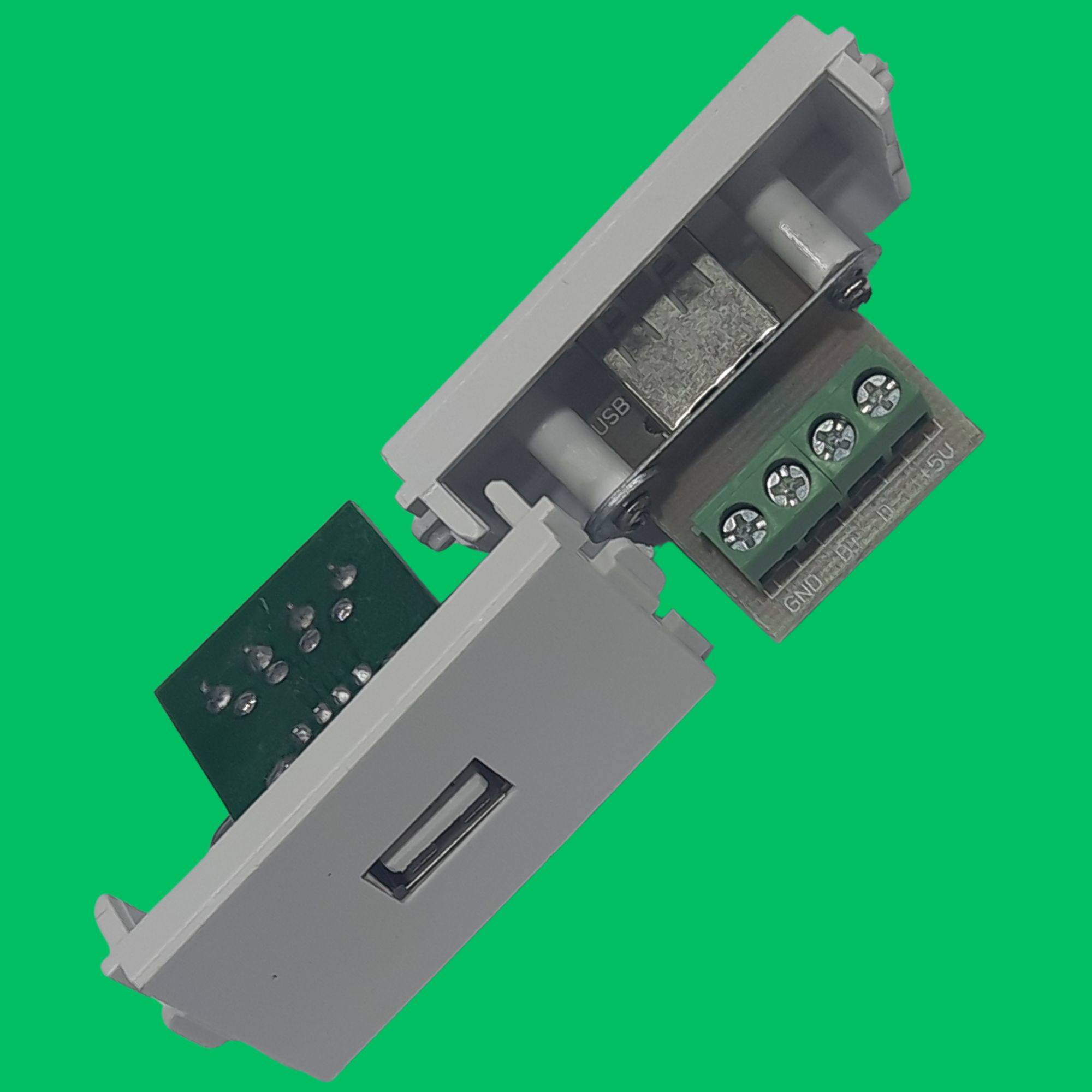 Single USB Screw Terminal Female Module (White)