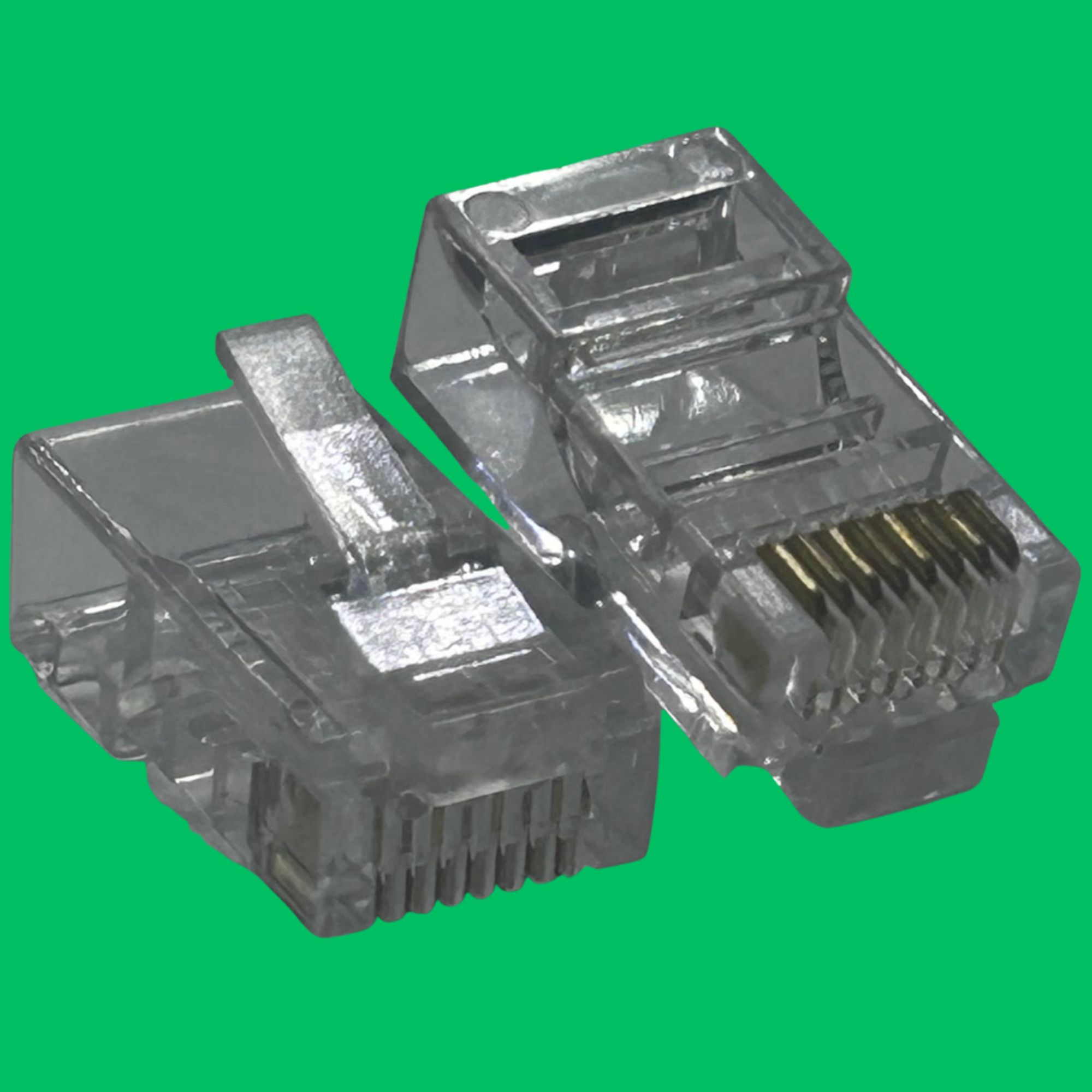 Cat5e/Cat6 UTP RJ45 8P8C Crimp Plug (Clear)