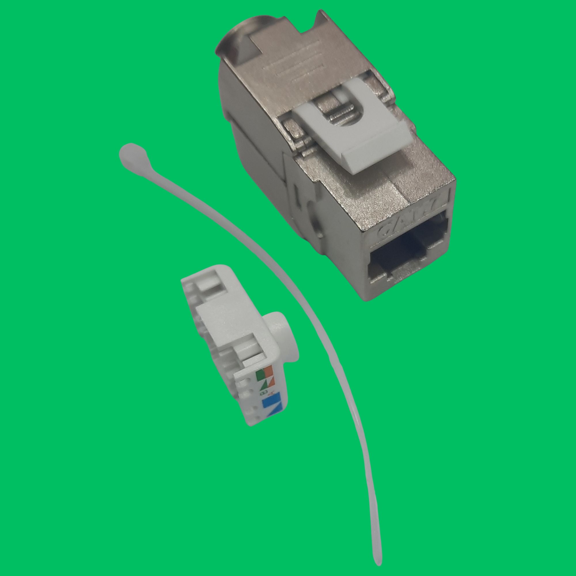 Cat7 STP 180° Punch-Down RJ45 Keystone Jack (Metal)