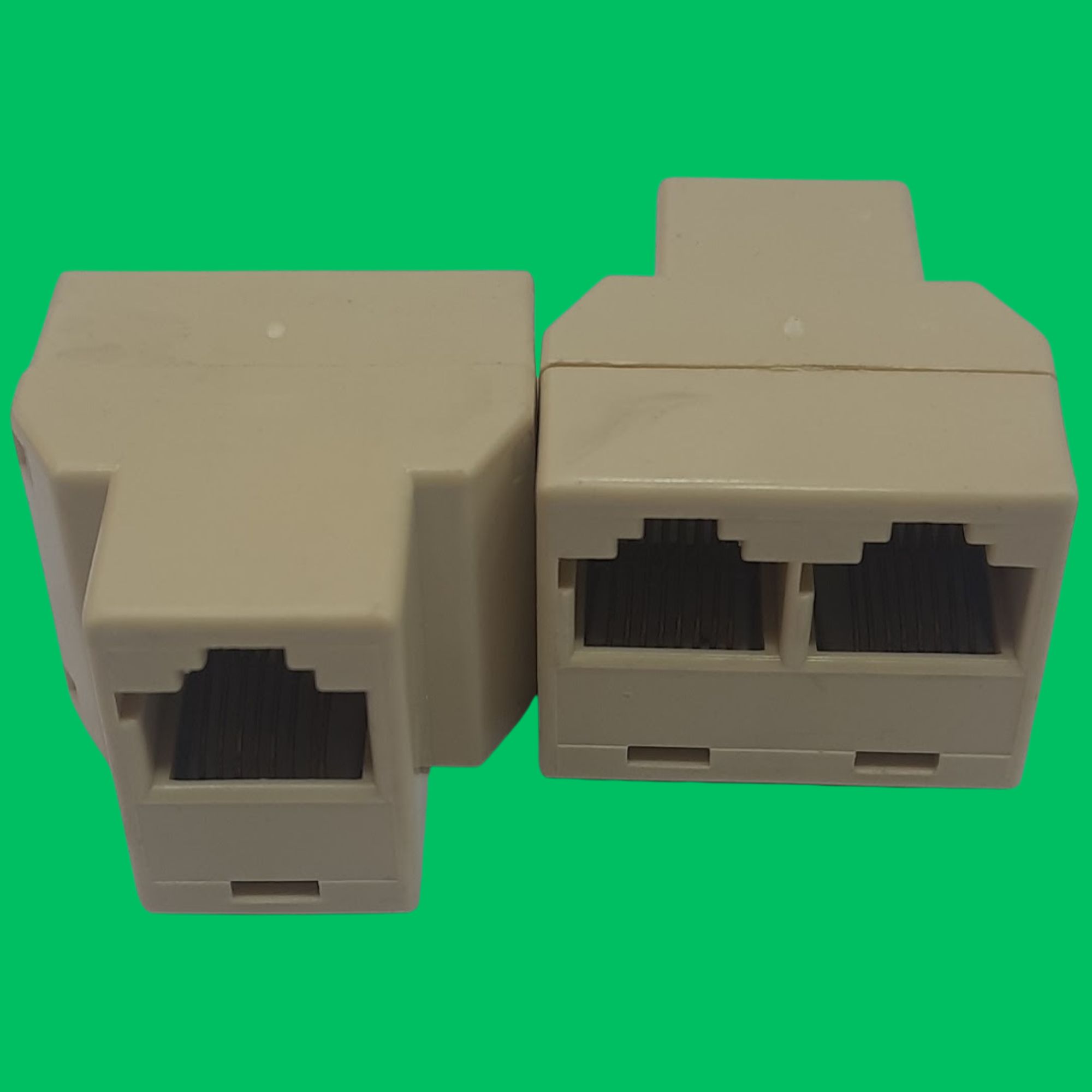 RJ45 Female to 2x RJ45 Female Splitter (Beige)