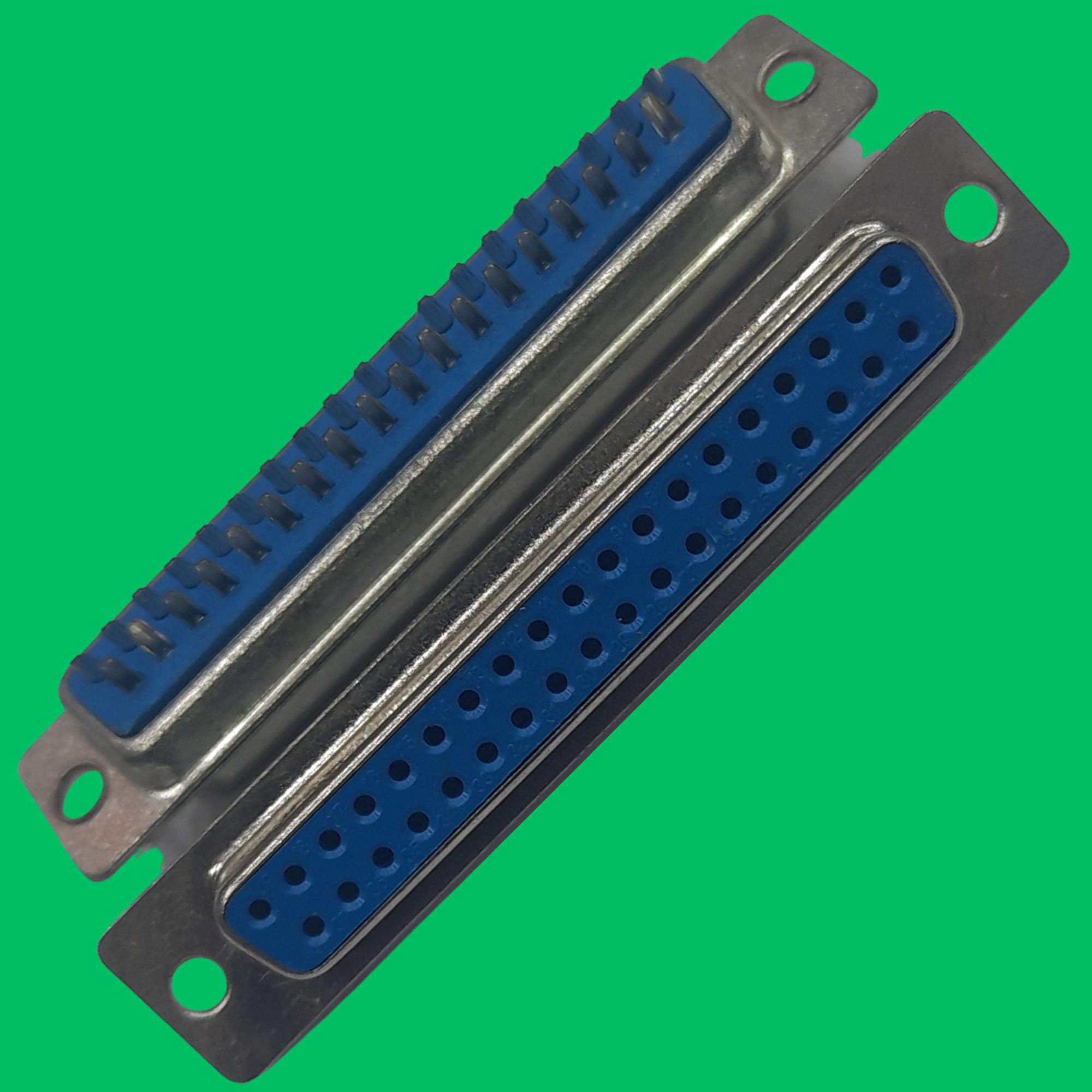DB37 Female Panel-Mount Solder Connector (Blue-Silver)