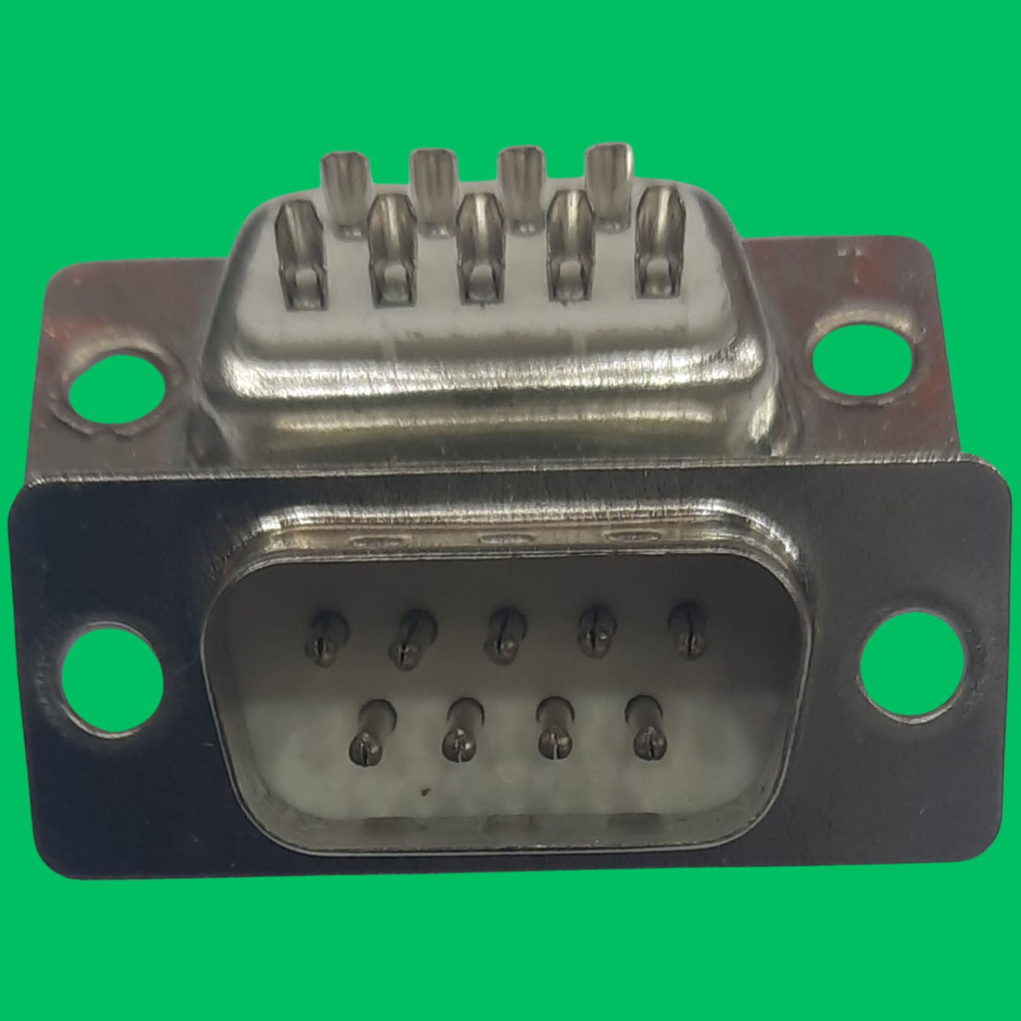 DB9 Male Panel-Mount Solder Connector (White-Silver)