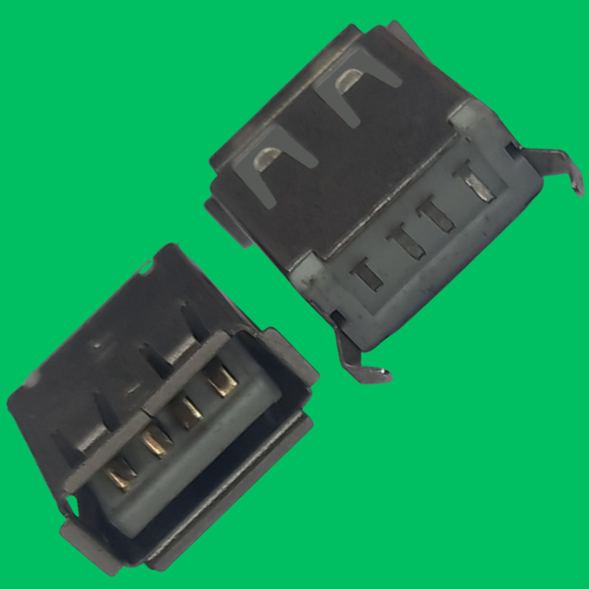 USB 2.0 Type-A Female Right-Angle PCB Connector (Metal)