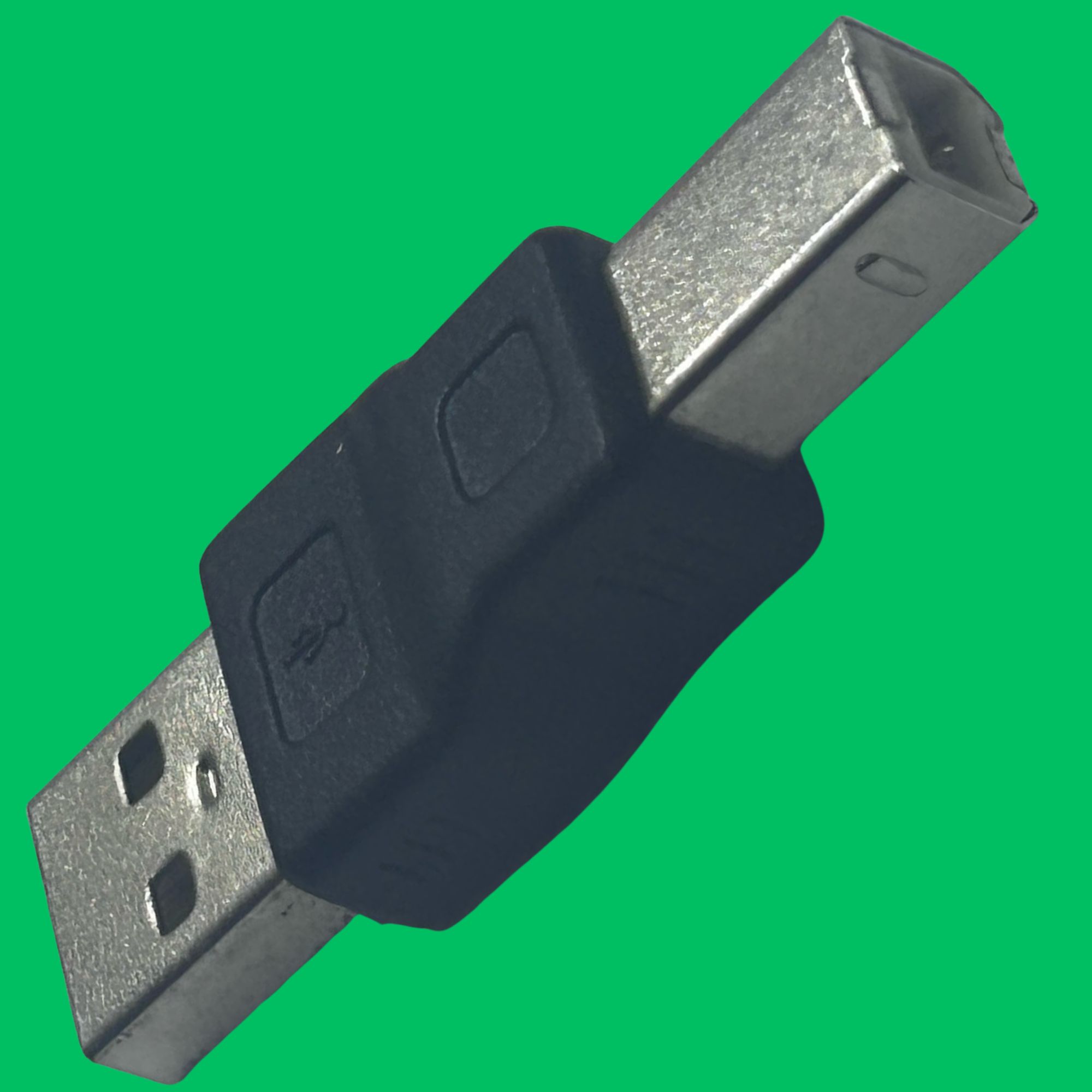 USB 2.0 Type-A Male to Type-B Male Adapter (Black-Silver)