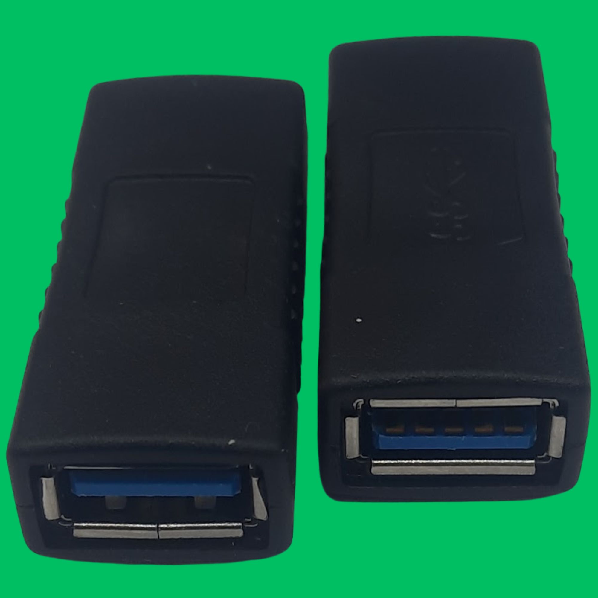 USB 3.0 Type-A Female Inline Coupler (Black-Blue)