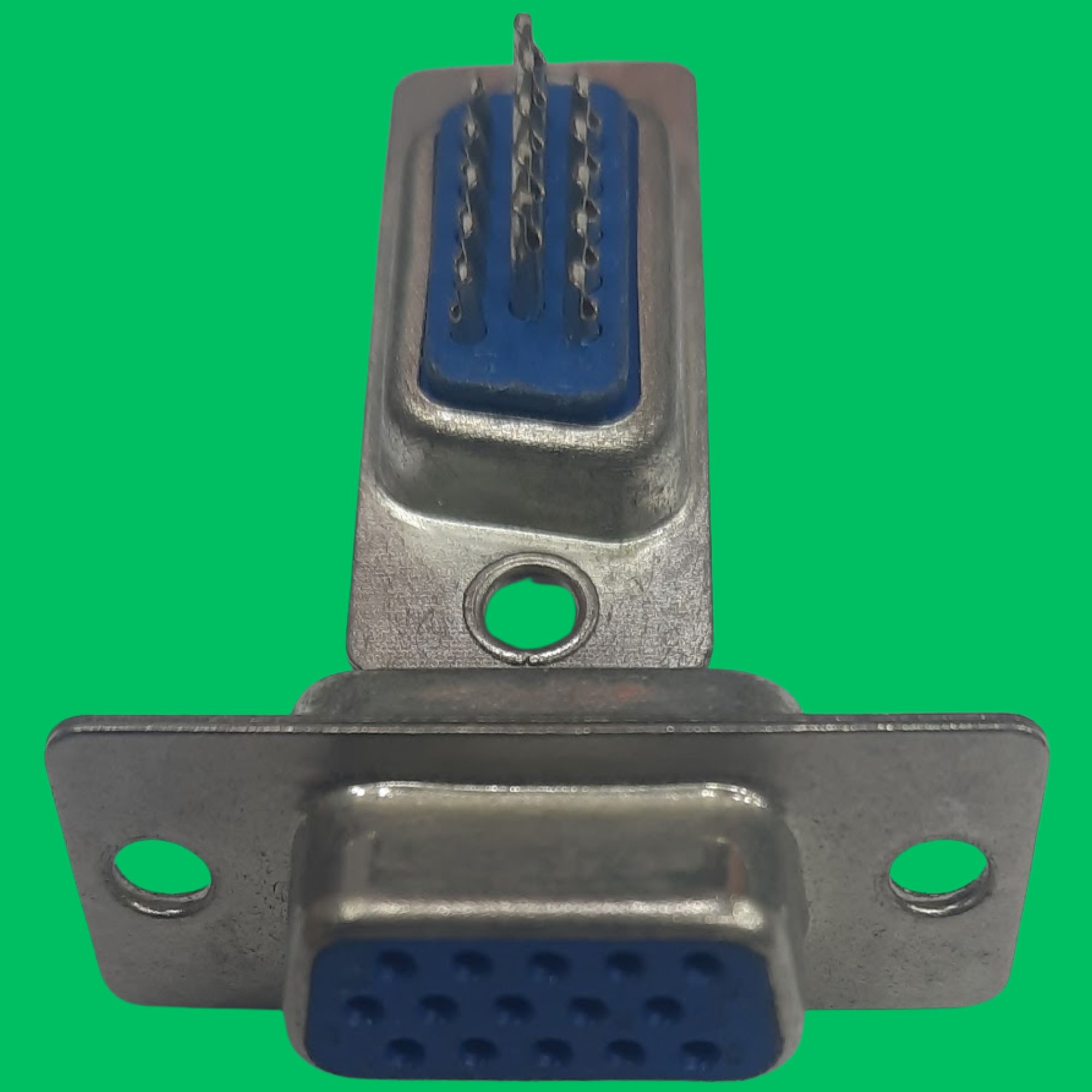 VGA Female Panel-Mount Solder Connector (Blue-Silver)