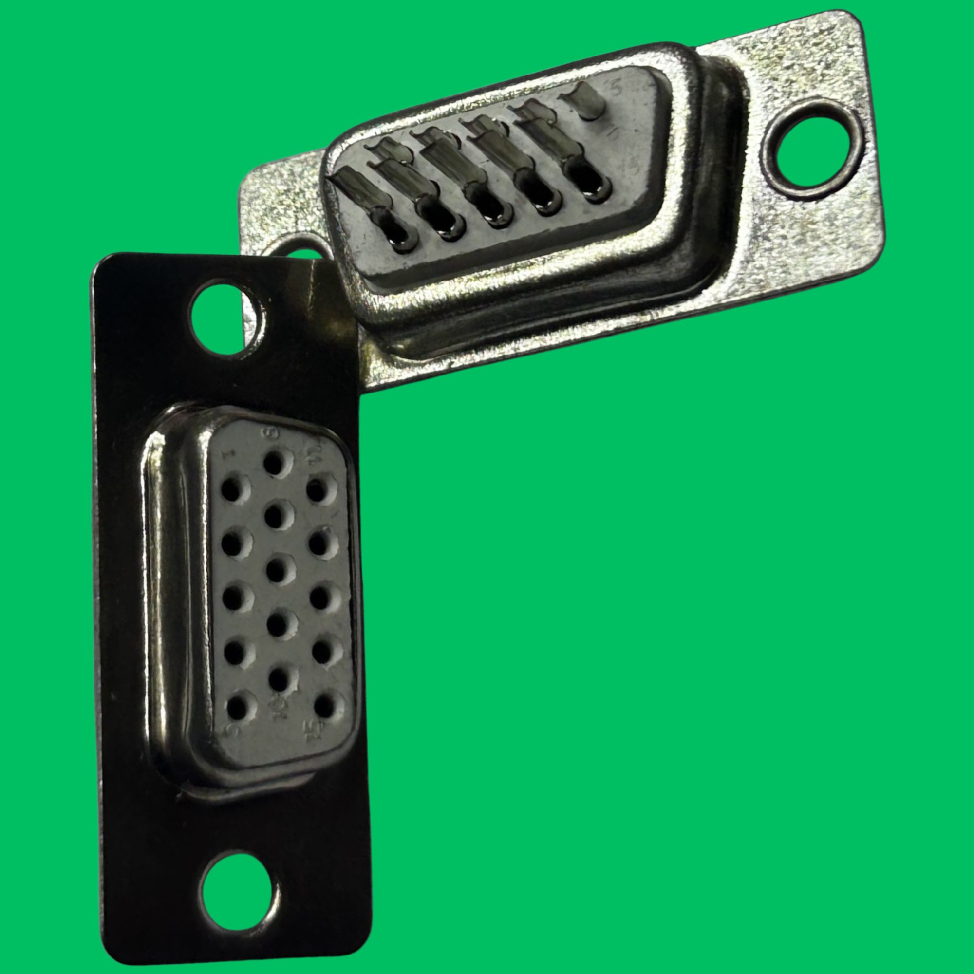 VGA Female Panel-Mount Solder Connector (White-Silver)