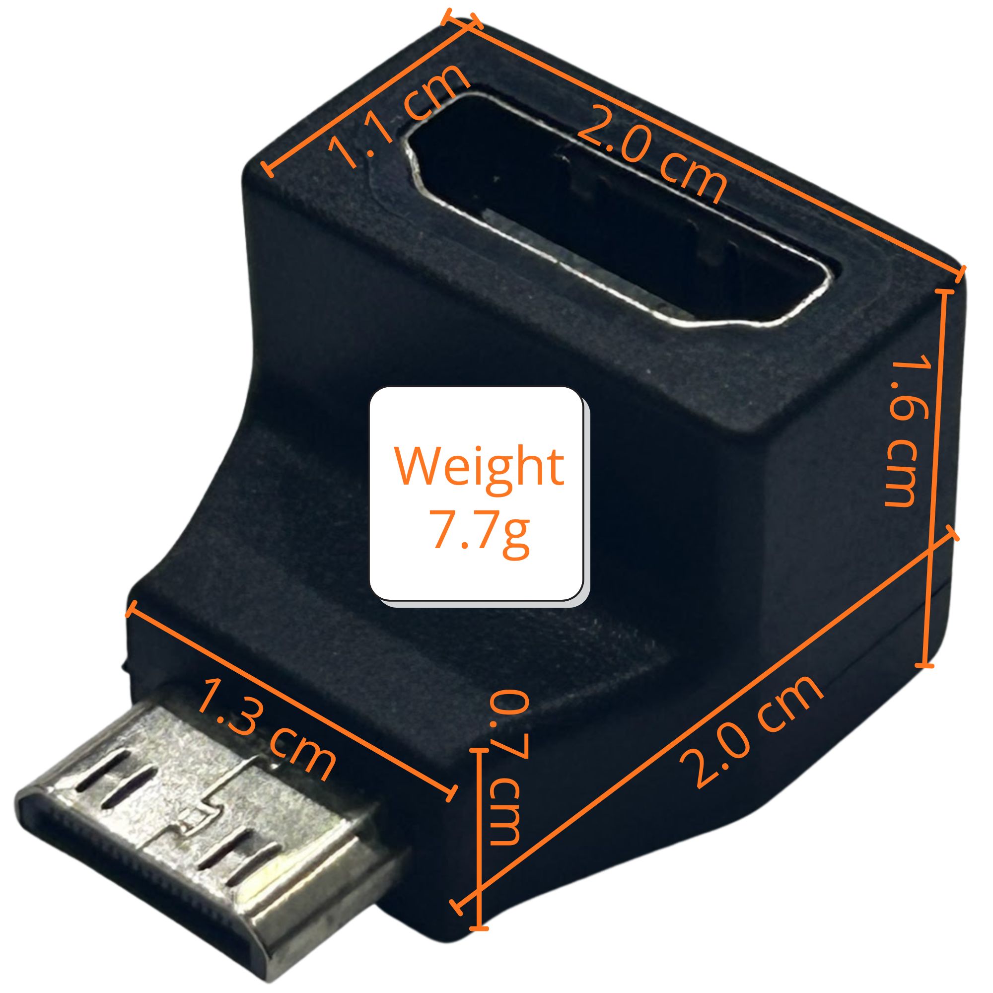 Mini HDMI Male to HDMI Female Adapter (L‑Type)